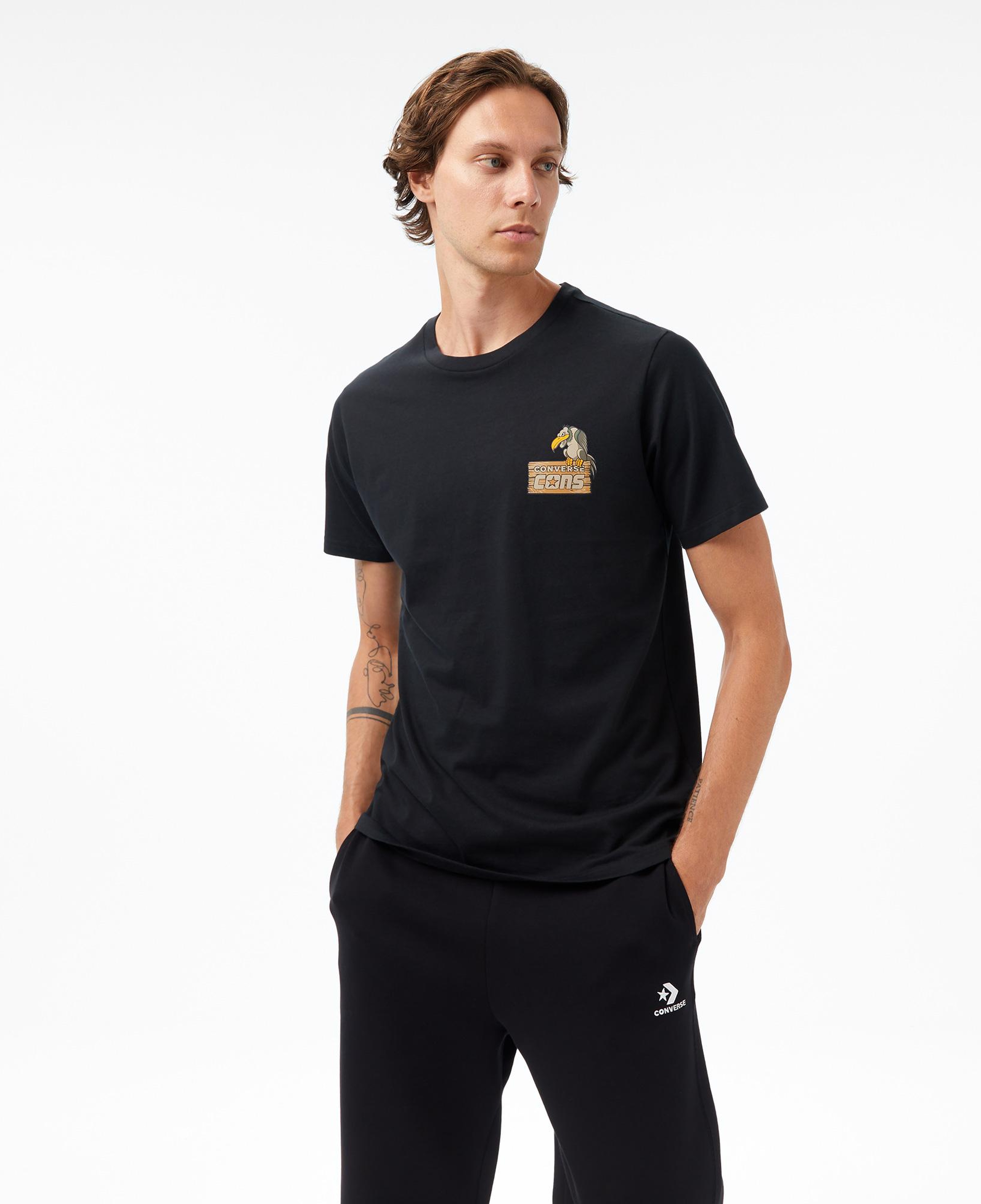 Converse Baskılı Erkek Siyah T-Shirt