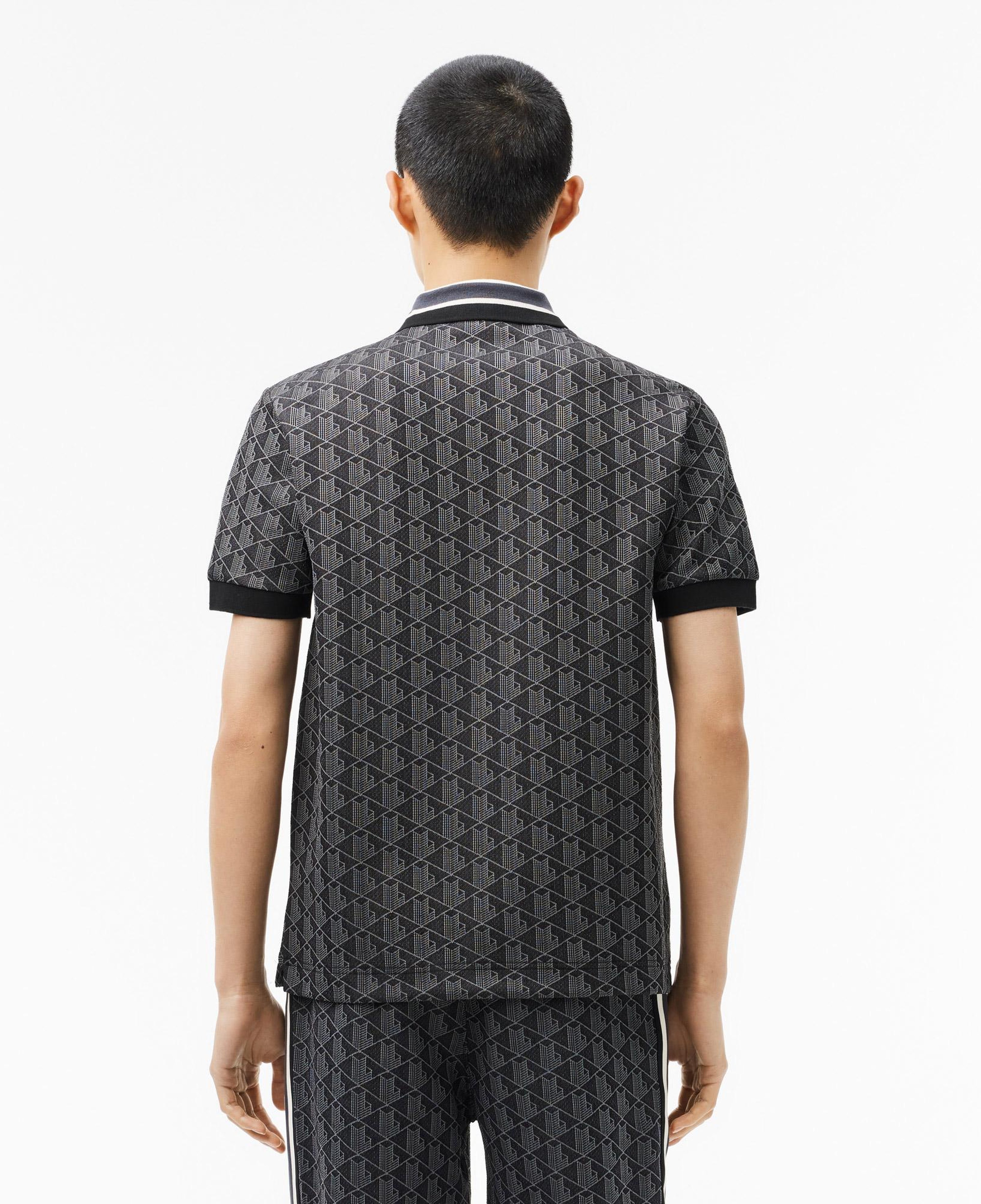 Erkek Classic Fit Monogram Siyah Polo