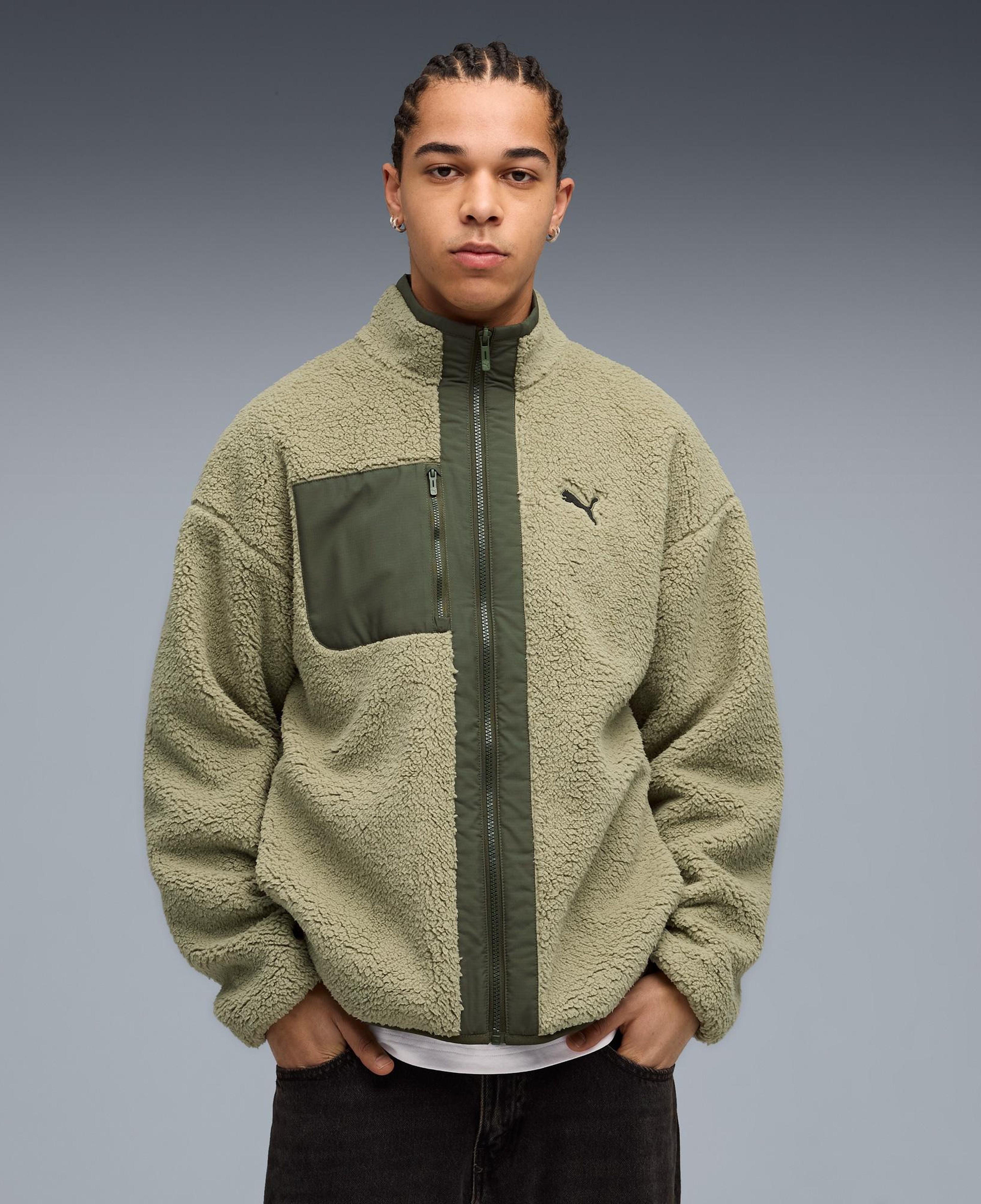 Puma Reversible Sherpa Erkek Haki Ceket