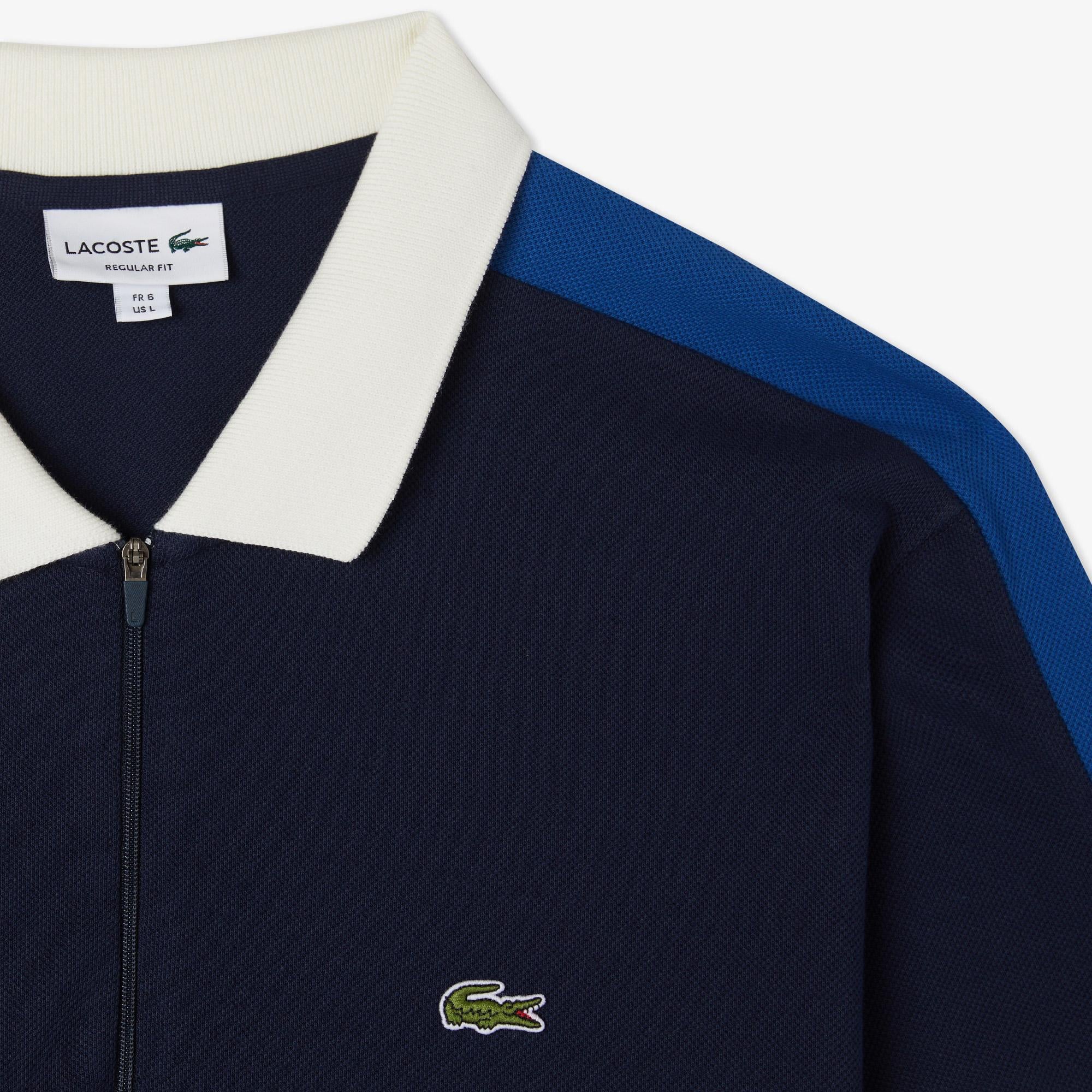 Erkek Regular Fit Renk Bloklu Lacivert Polo