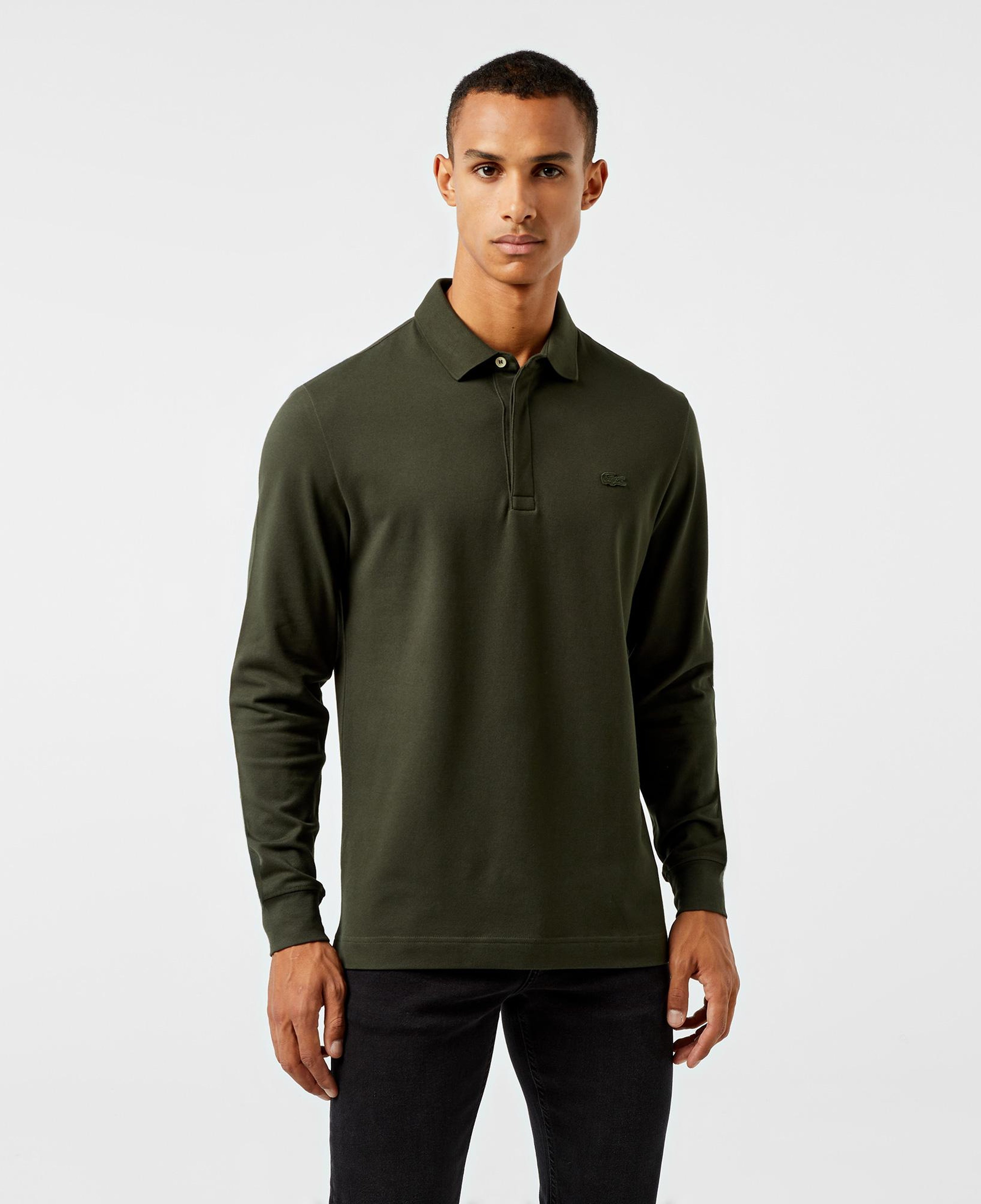 Erkek Regular Fit Uzun Kollu Haki Paris Polo