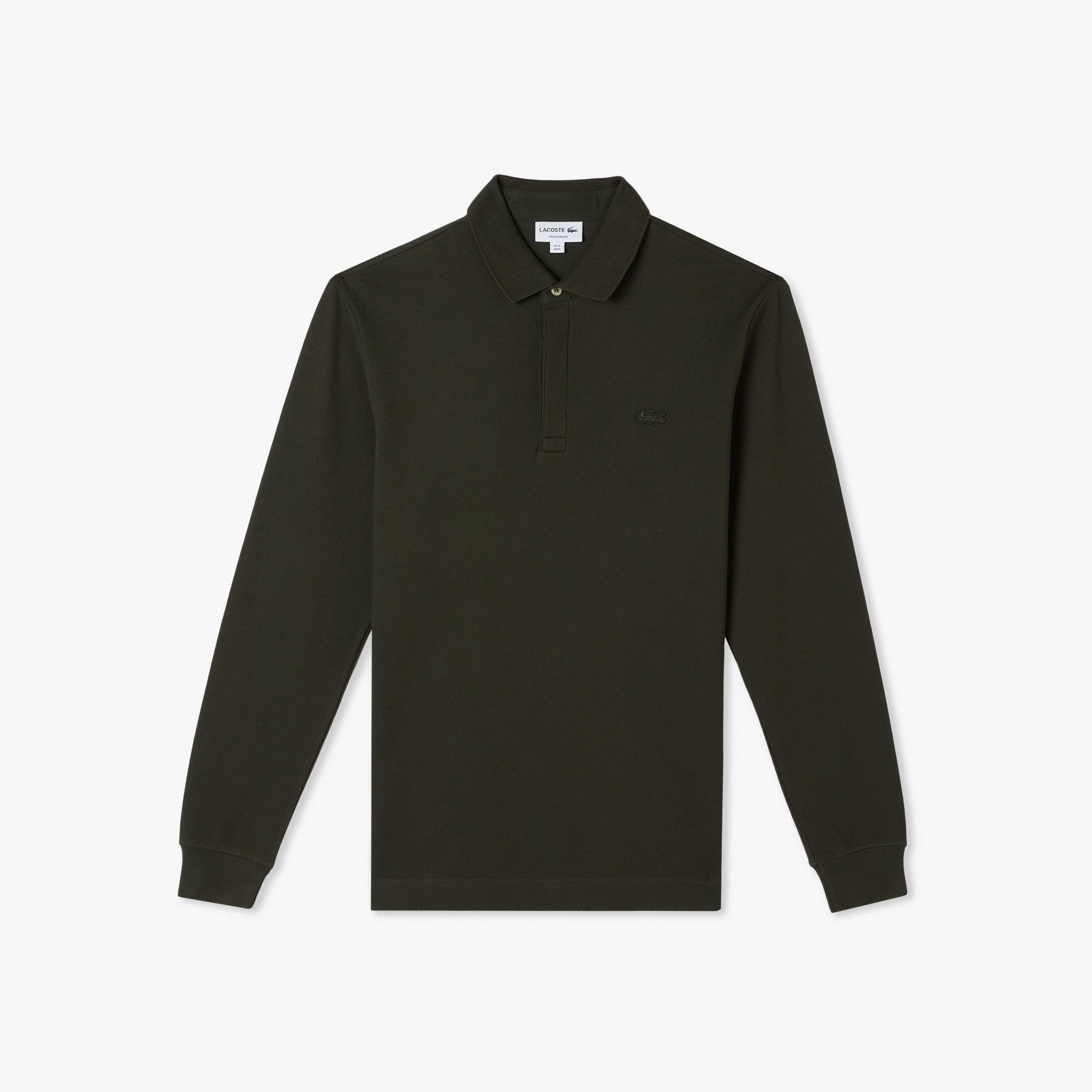 Erkek Regular Fit Uzun Kollu Haki Paris Polo