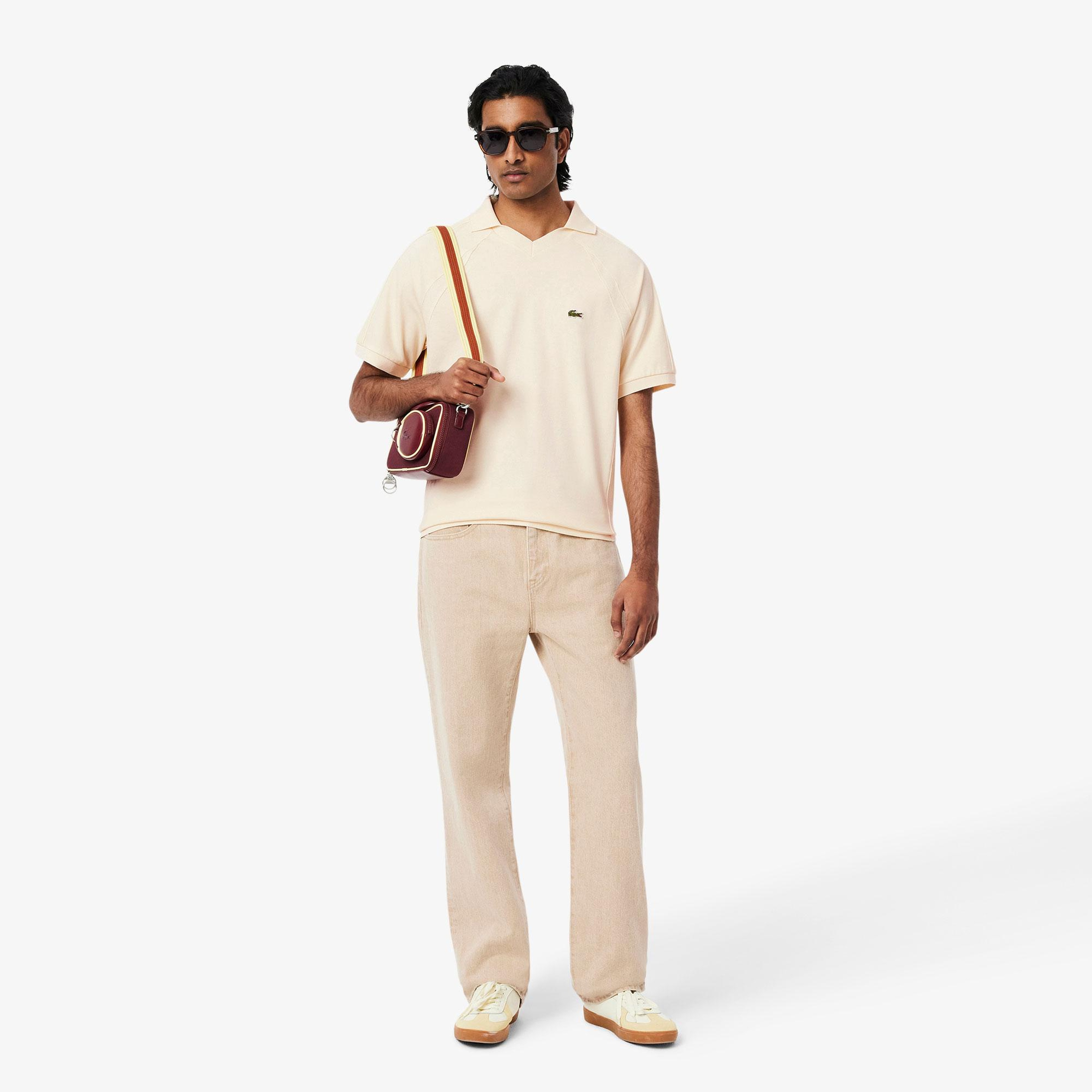 Erkek Classic Fit Organik Pamuk Krem Polo