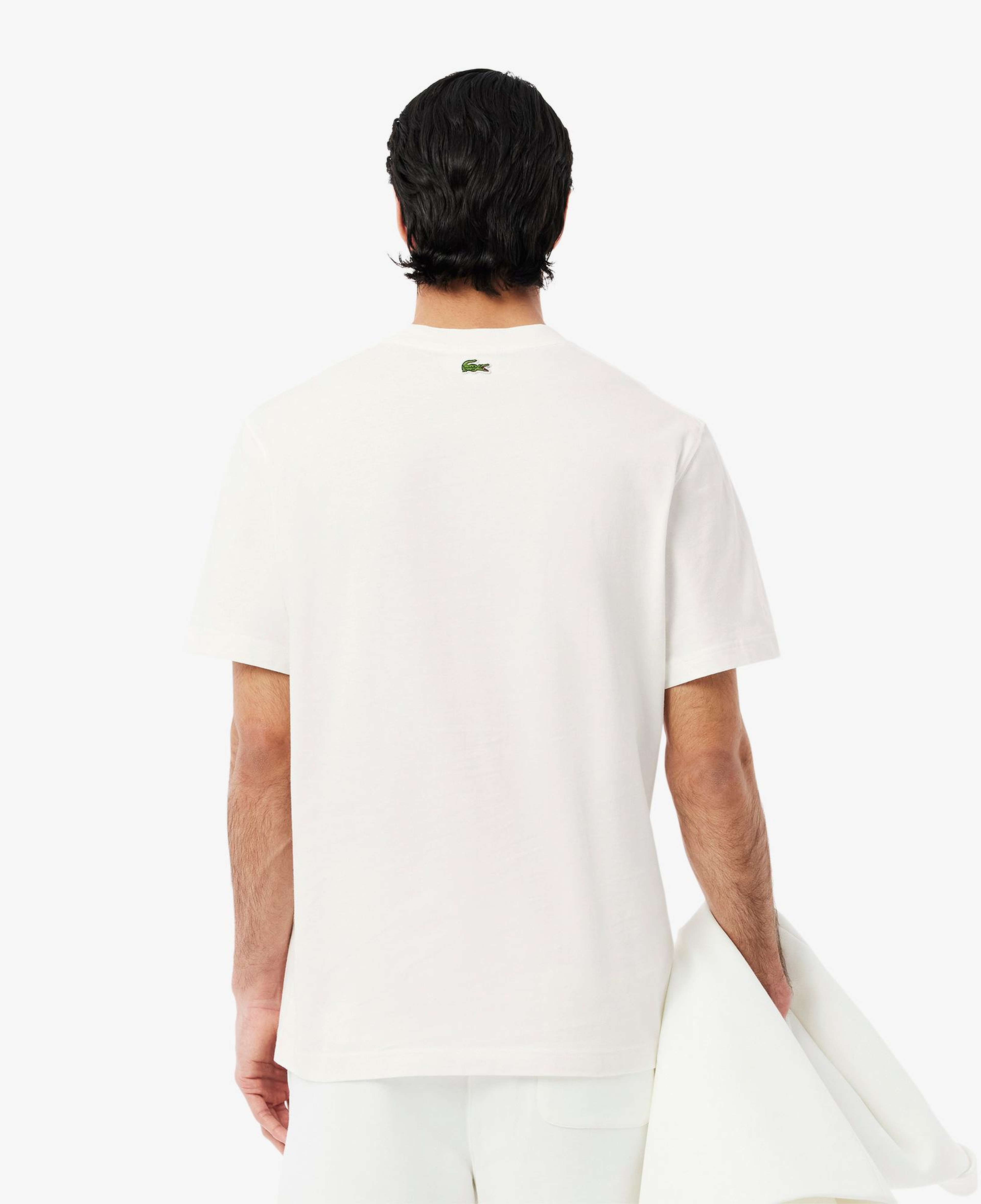 Erkek Classic Fit Bisiklet Yaka Baskılı Beyaz T-Shirt