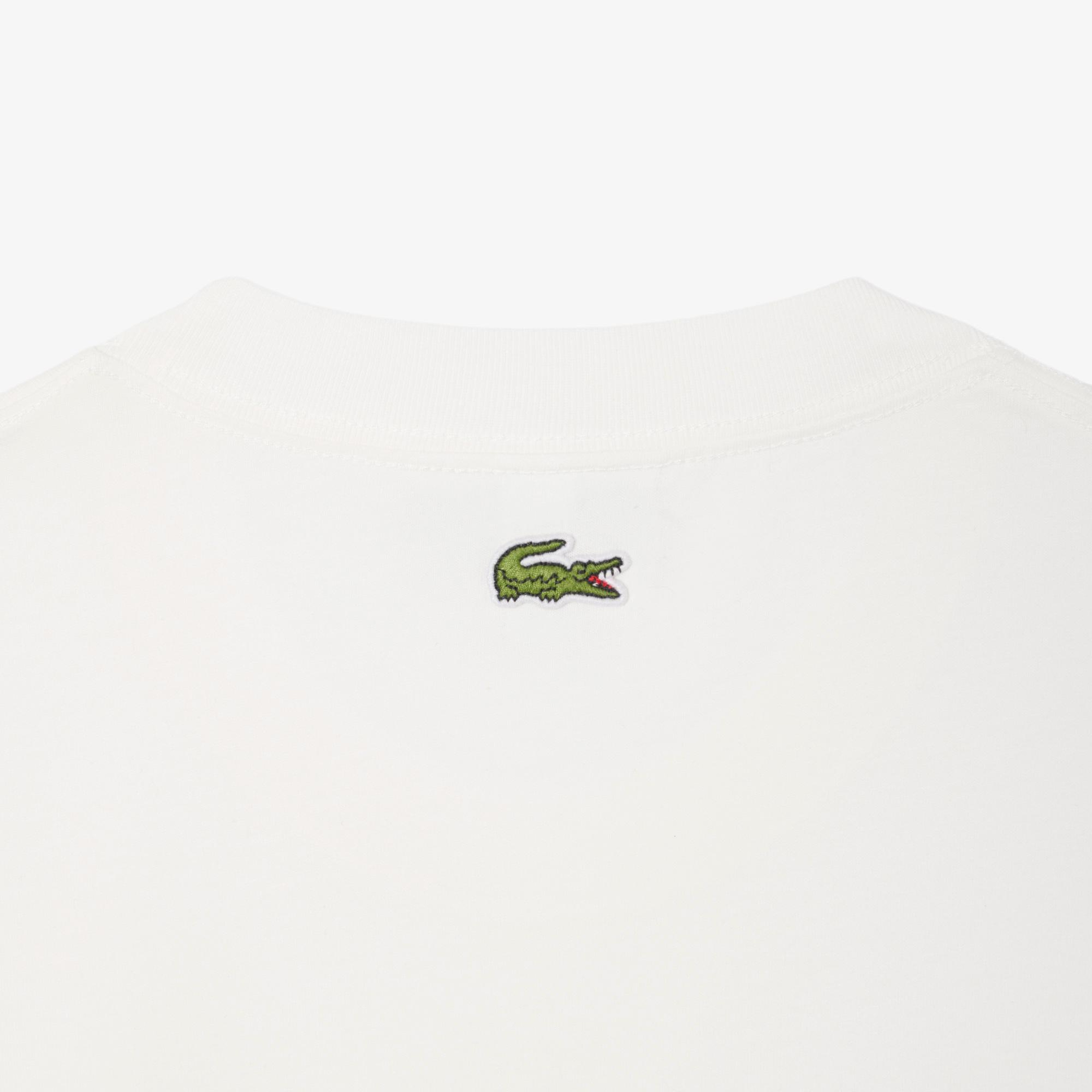 Erkek Classic Fit Bisiklet Yaka Baskılı Beyaz T-Shirt
