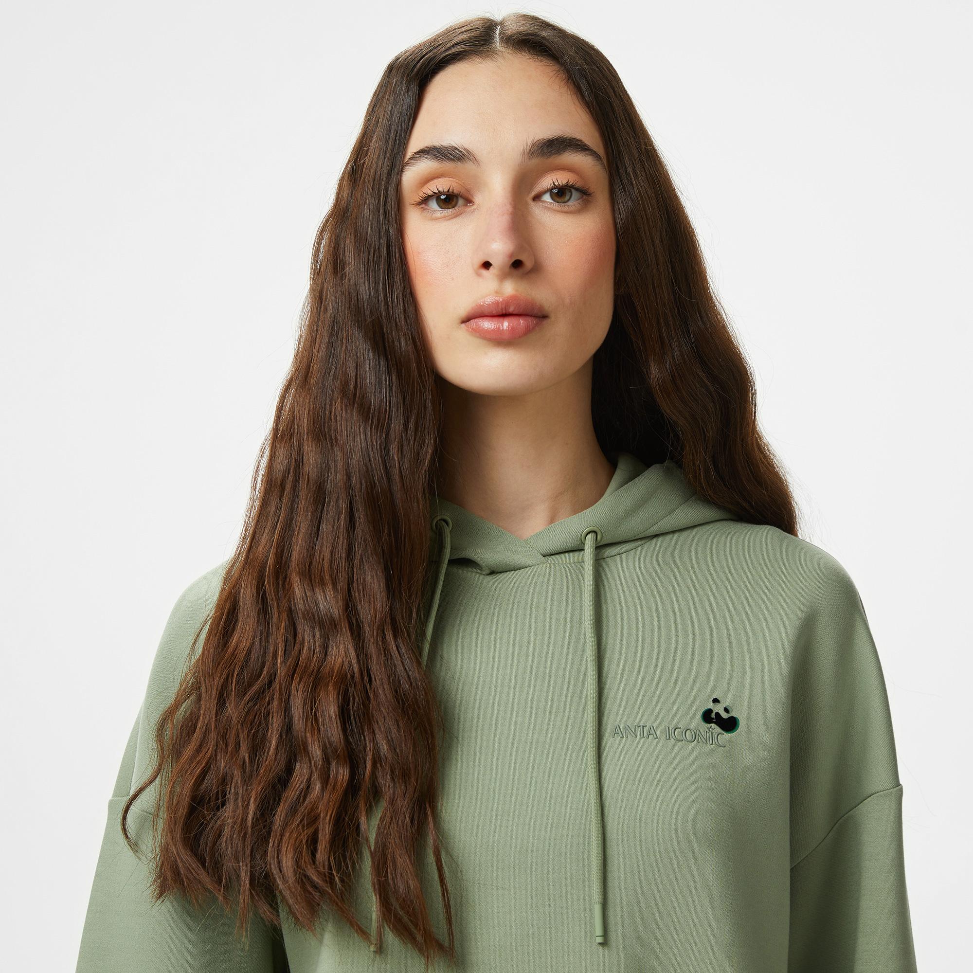 Anta Iconic Kadın Yeşil Sweatshirt