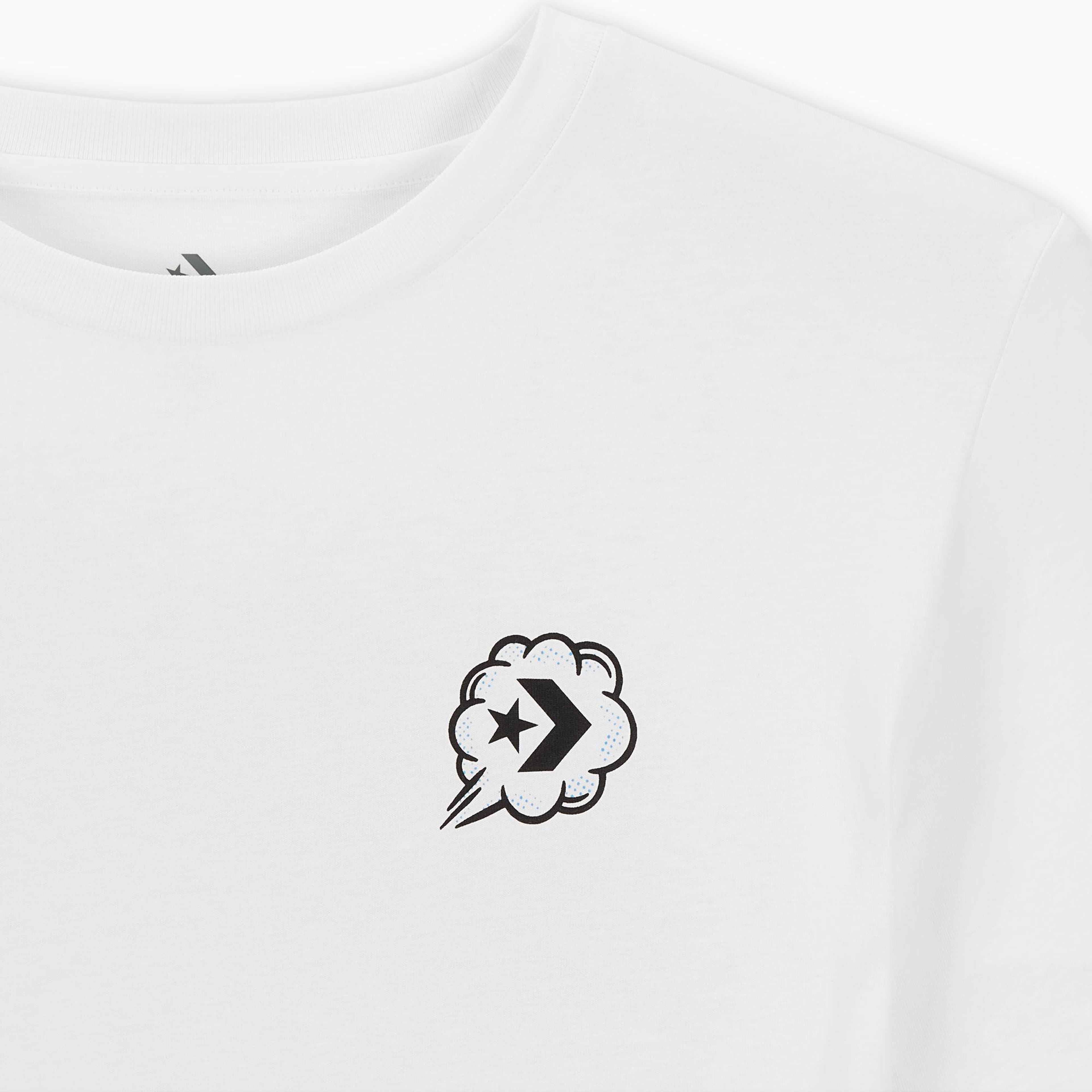 Converse Classic Erkek Grafik Baskılı Beyaz T-Shirt