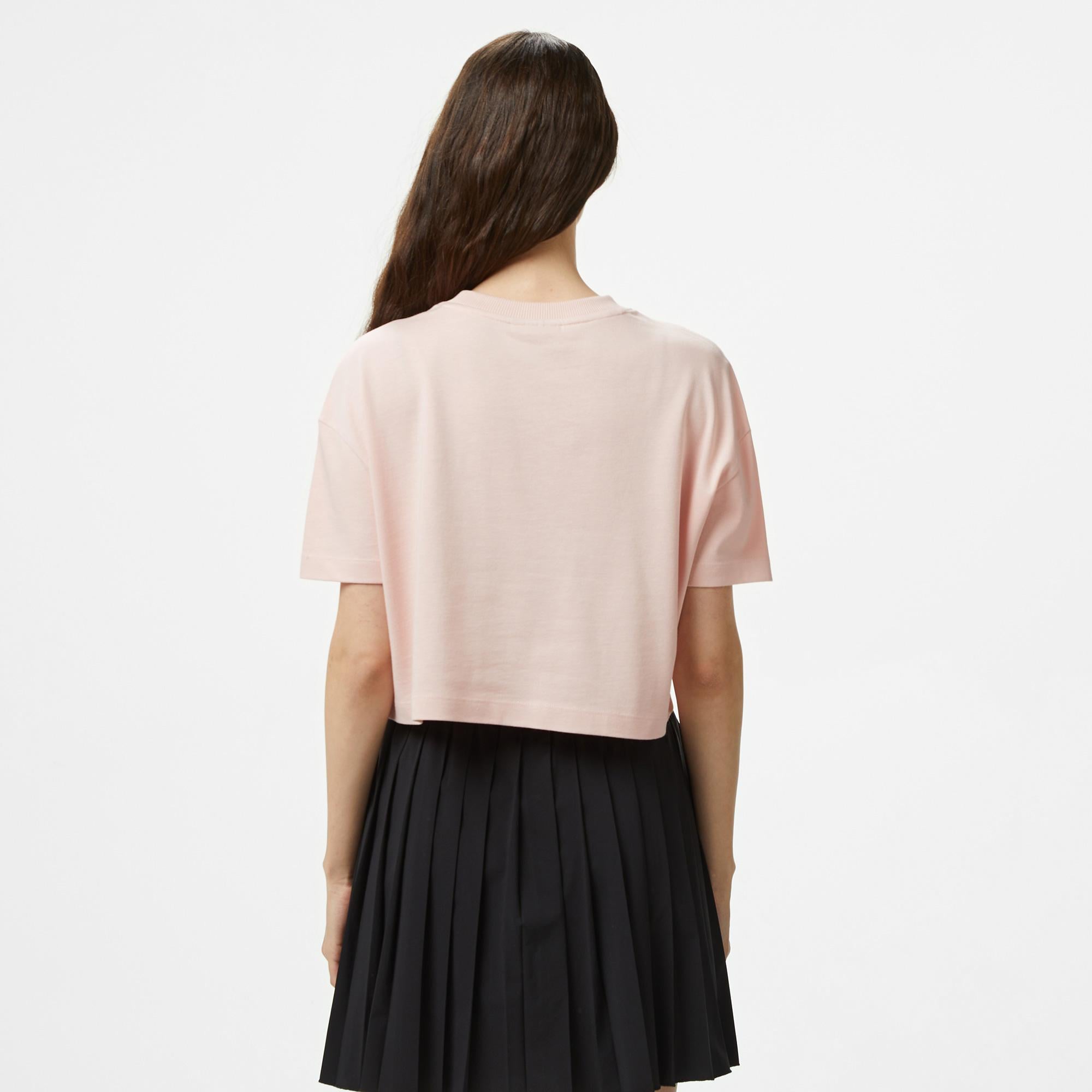 UNITED4 Comfort Kadın Pembe Crop Modal Karışımlı T-Shirt