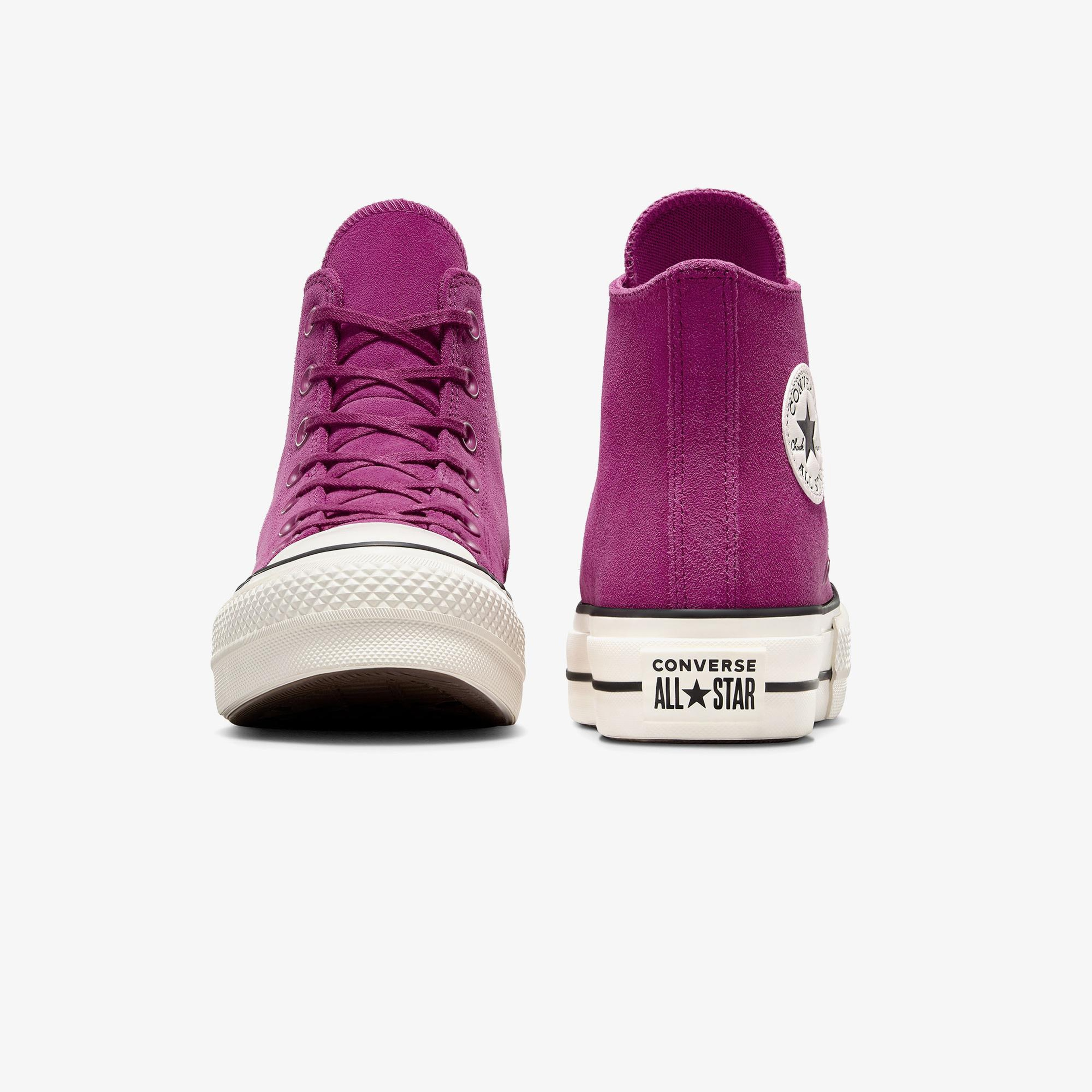 Converse Chuck Taylor All Star Lift Unisex Mor Süet Platform Deri Sneaker