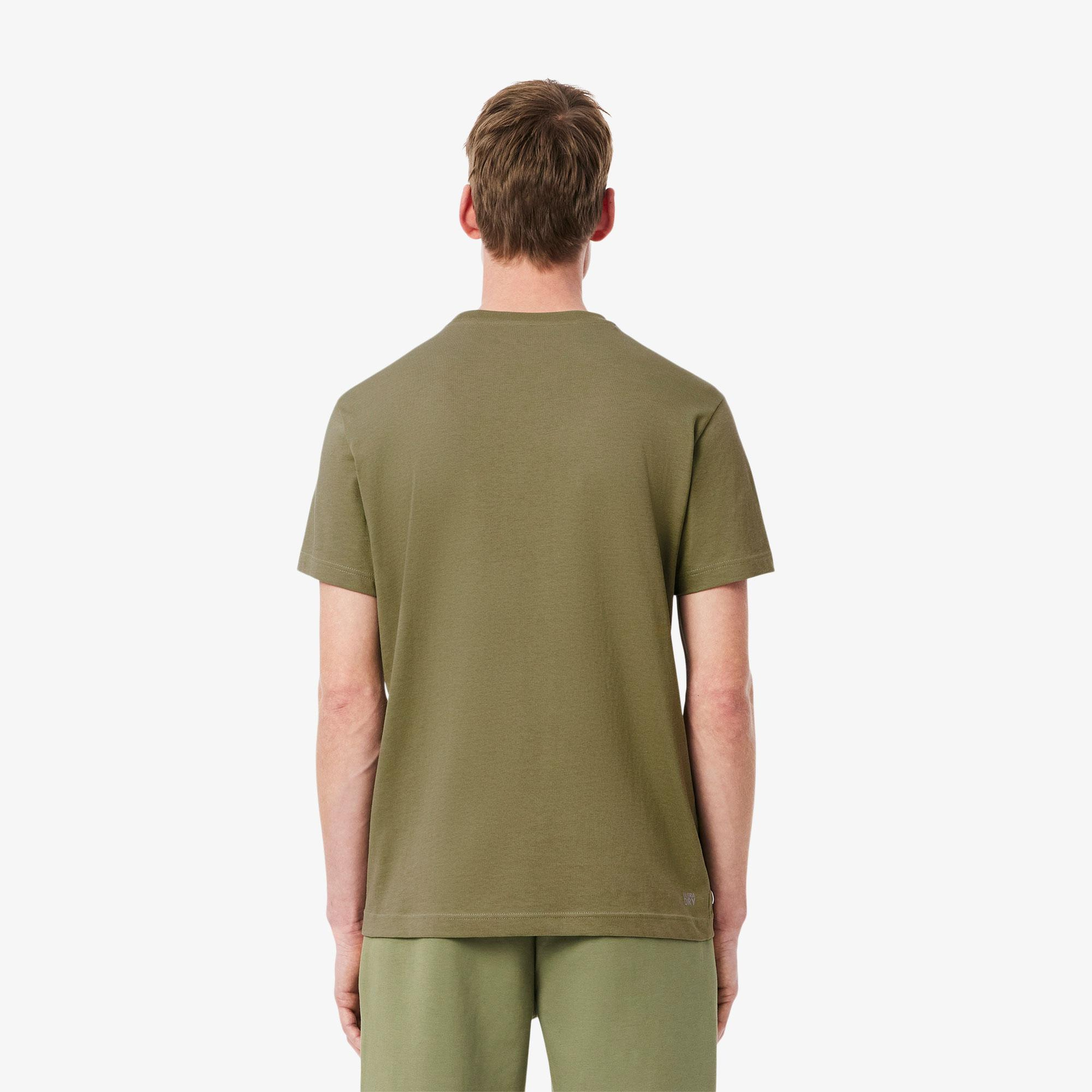 Erkek Regular Fit Bisiklet Yaka Baskılı Haki T-Shirt