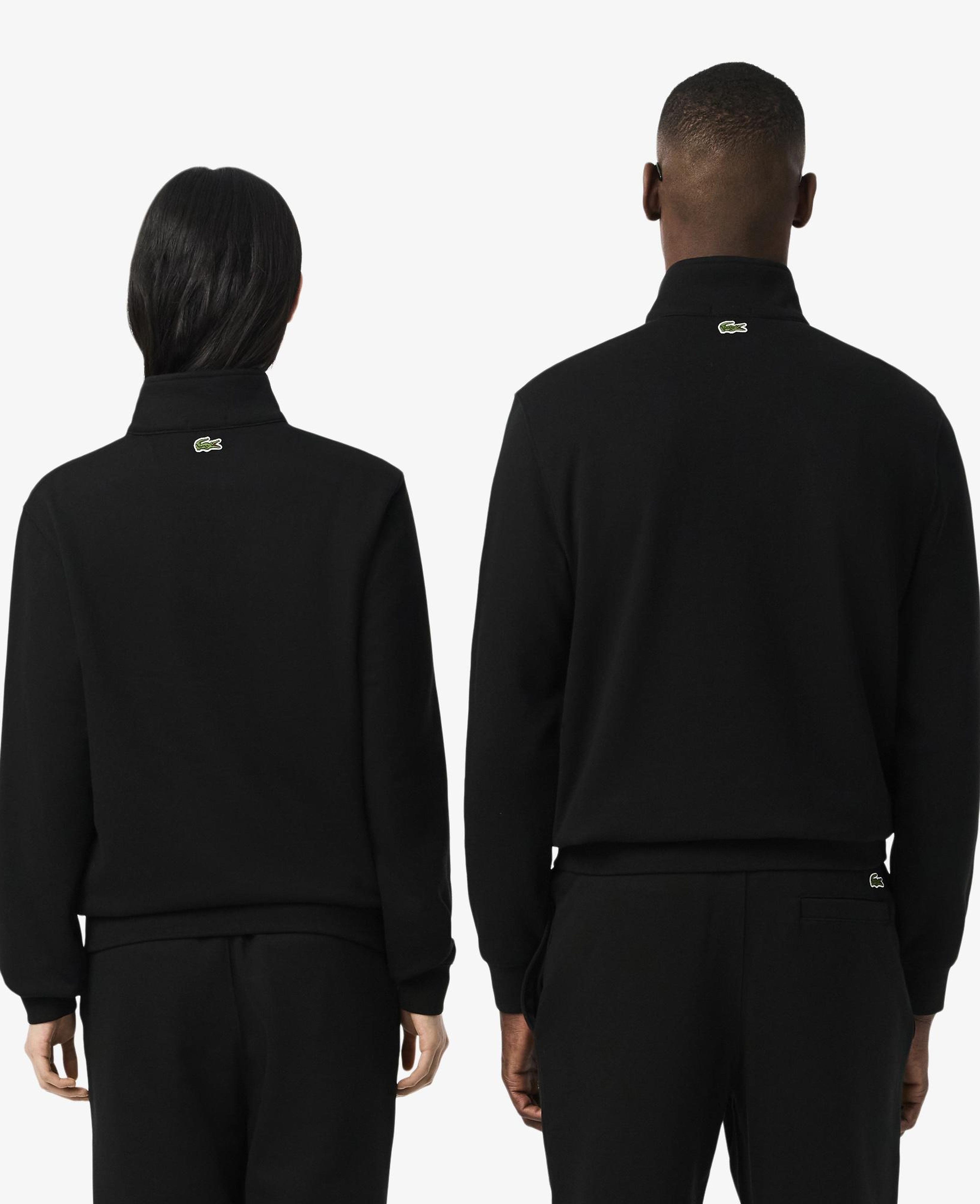 Lacoste High Neck Zip-Up Print Unisex Siyah Sweatshirt