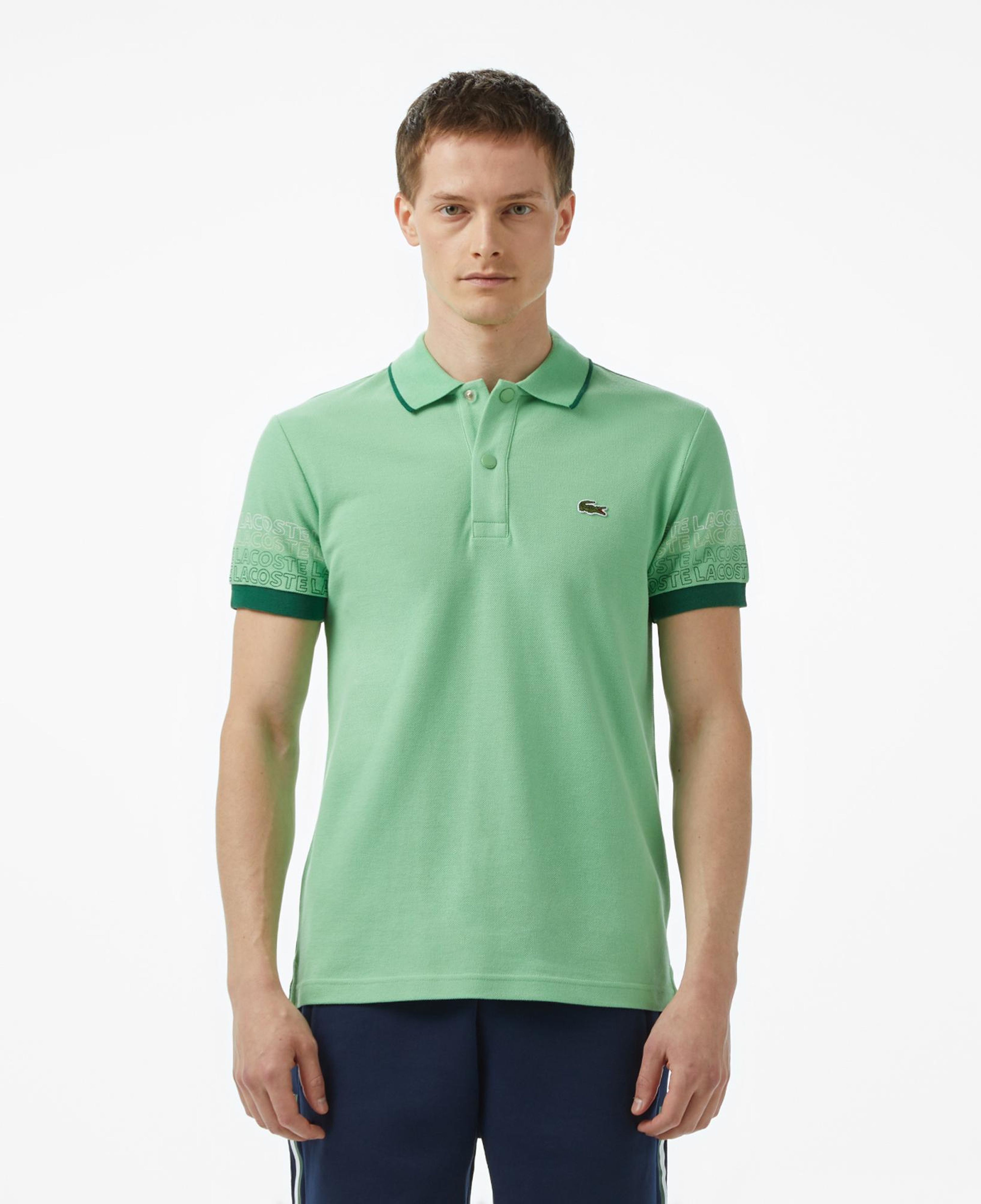 Loose Fit Erkek Baskılı Açık Yeşil Polo