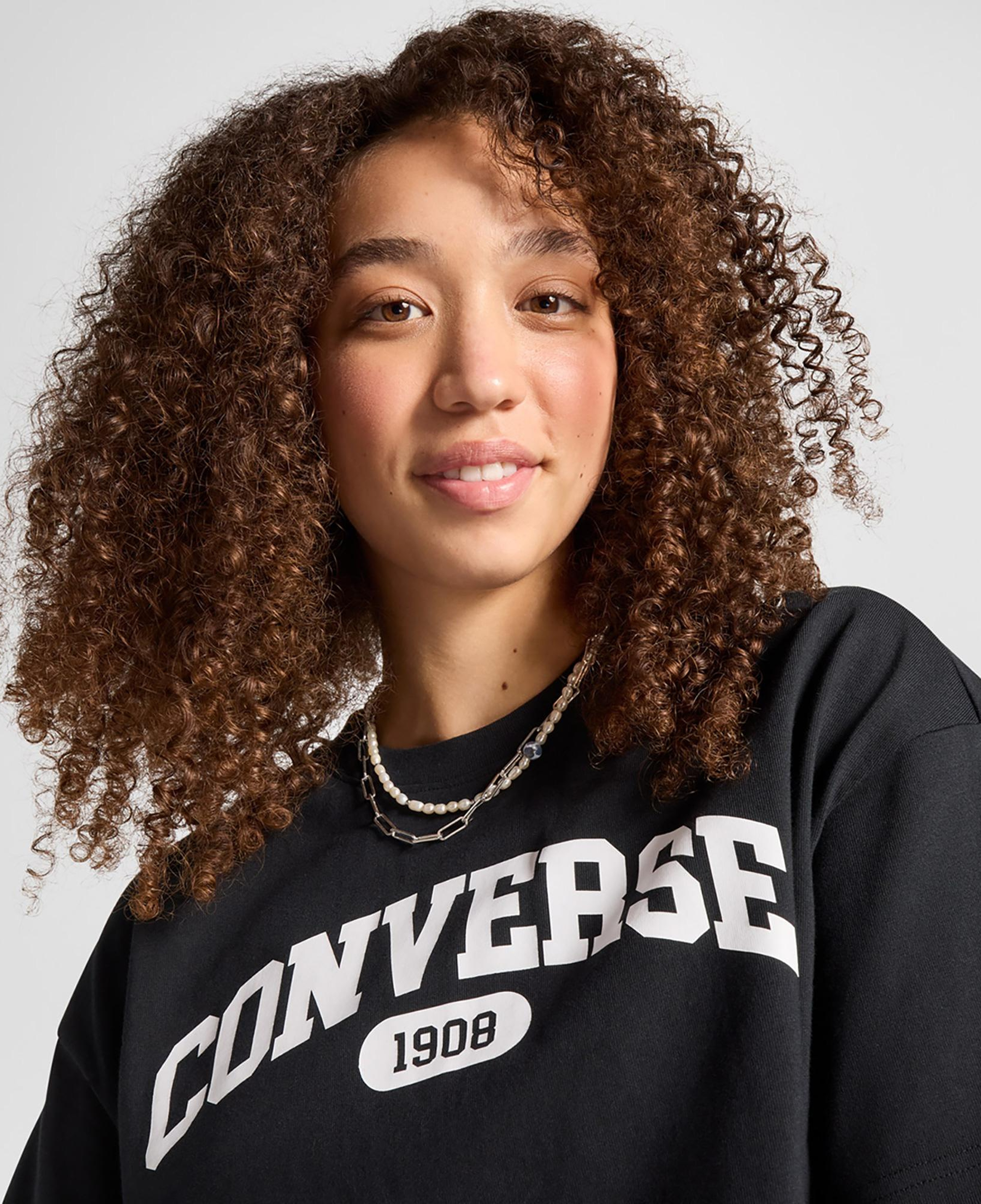Converse Sporty Cropped Kadın Siyah T-Shirt