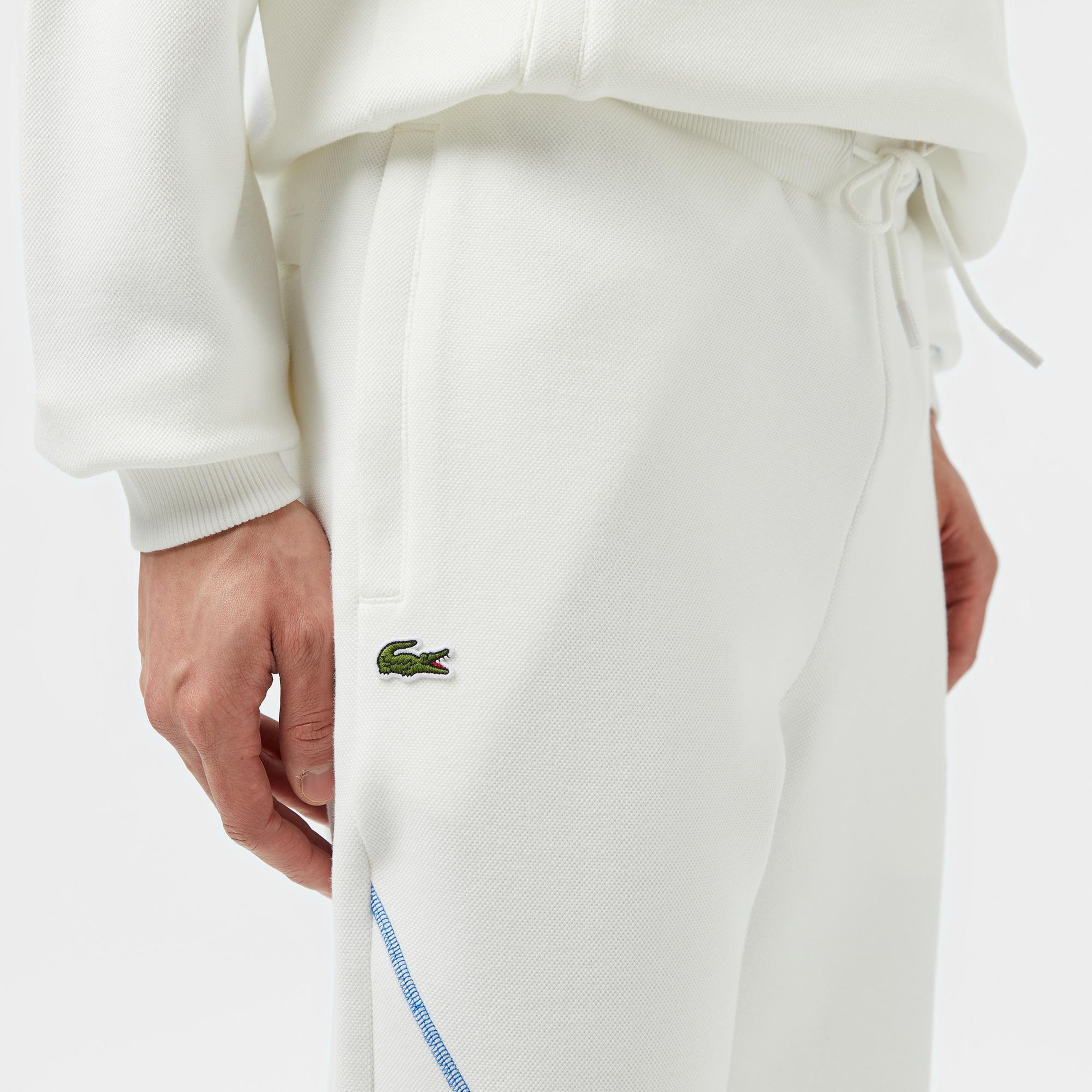 Erkek Tapered Fit Baskılı Beyaz Eşofman Altı