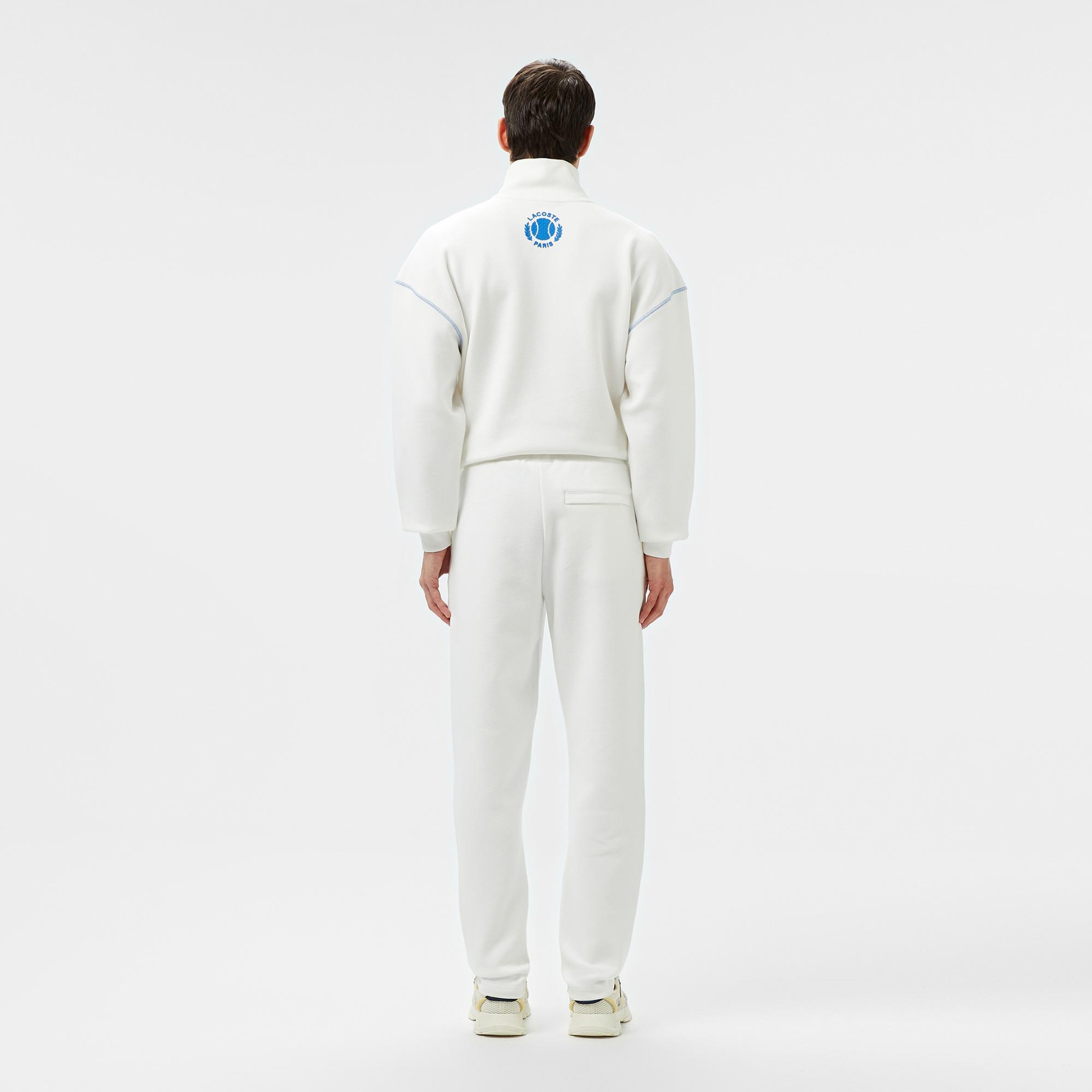 Erkek Tapered Fit Baskılı Beyaz Eşofman Altı