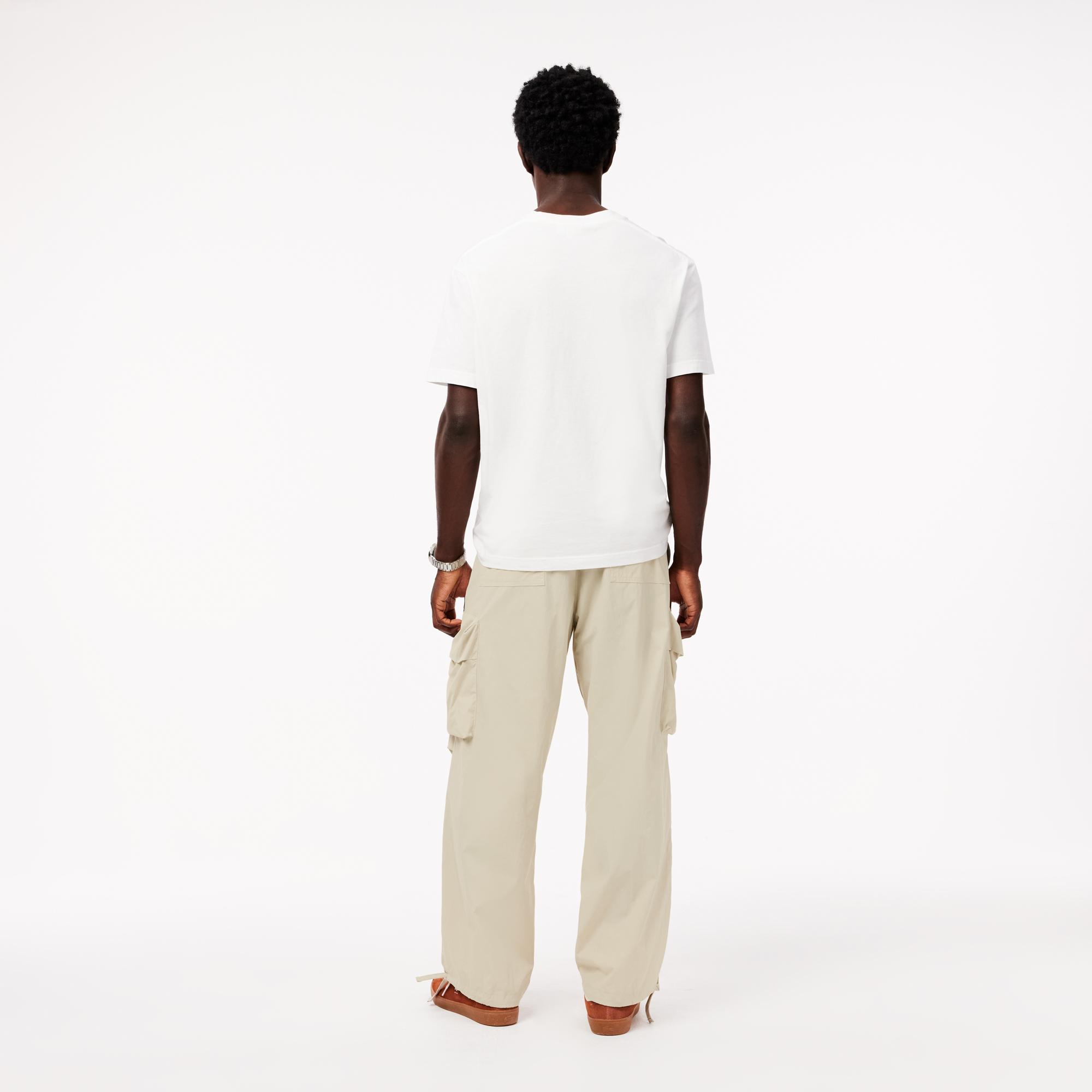 Erkek Regular Fit Krem Kargo Pantolon