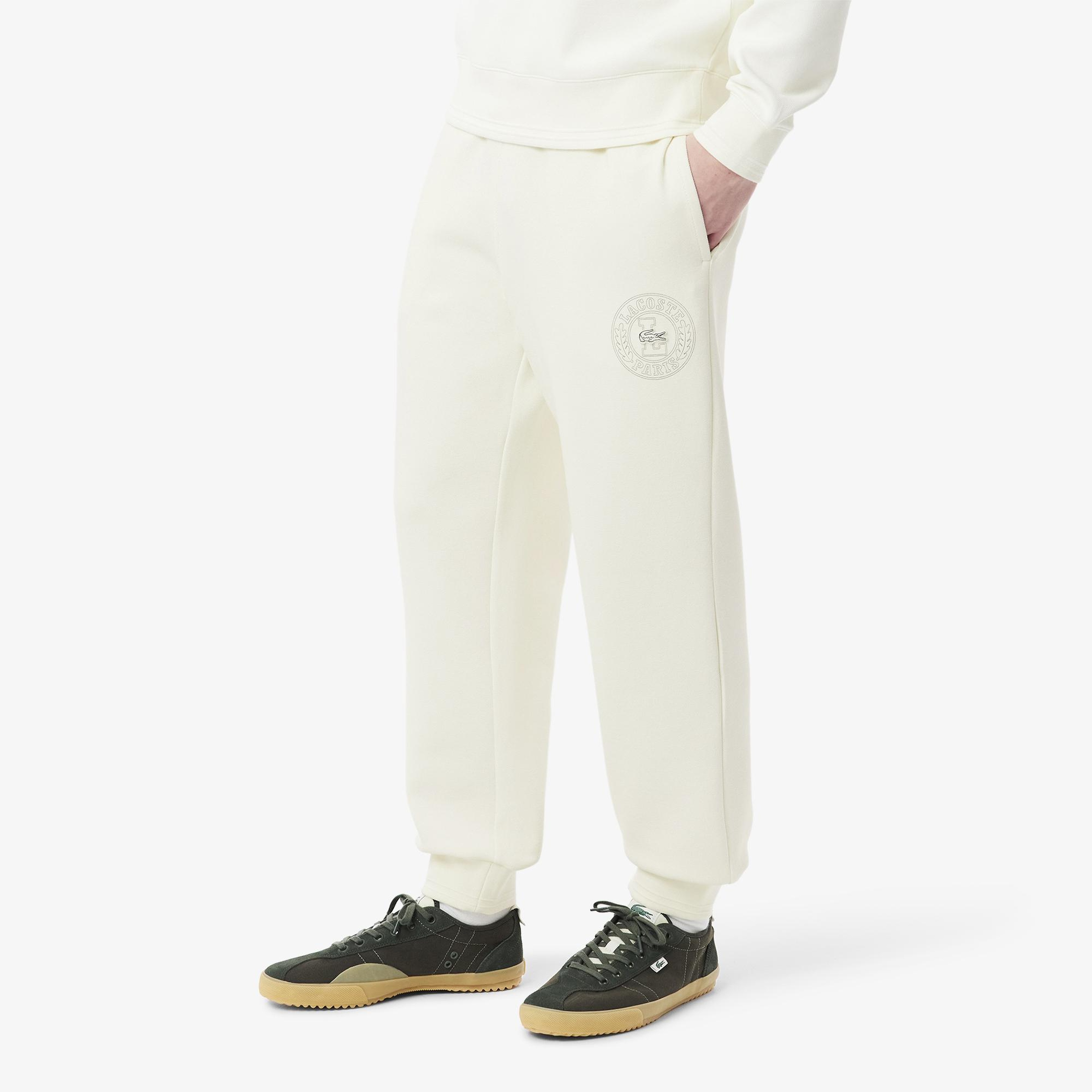 Erkek Regular Fit Beyaz Eşofman Altı