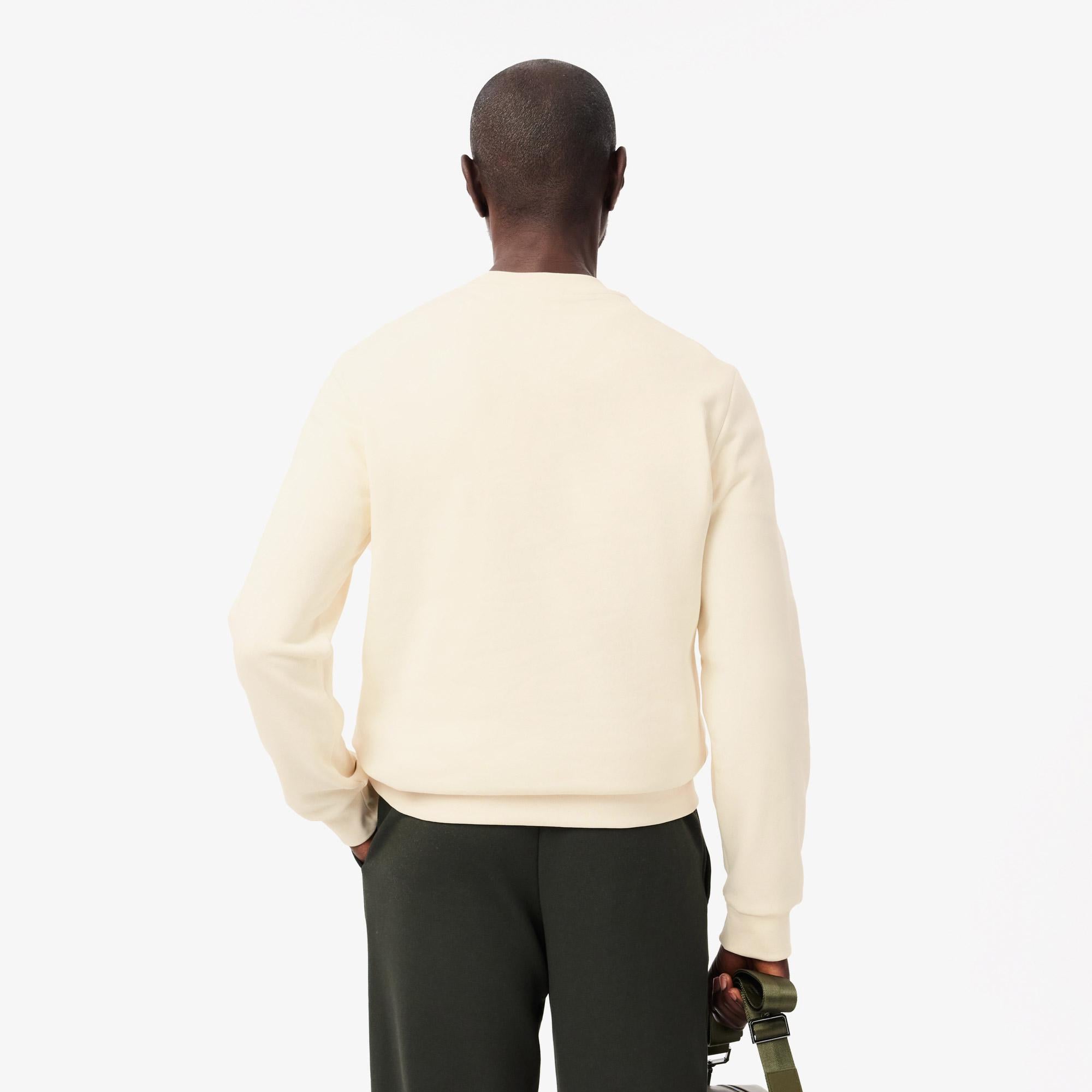 Erkek Classic Fit Bisiklet Yaka Krem Sweatshirt