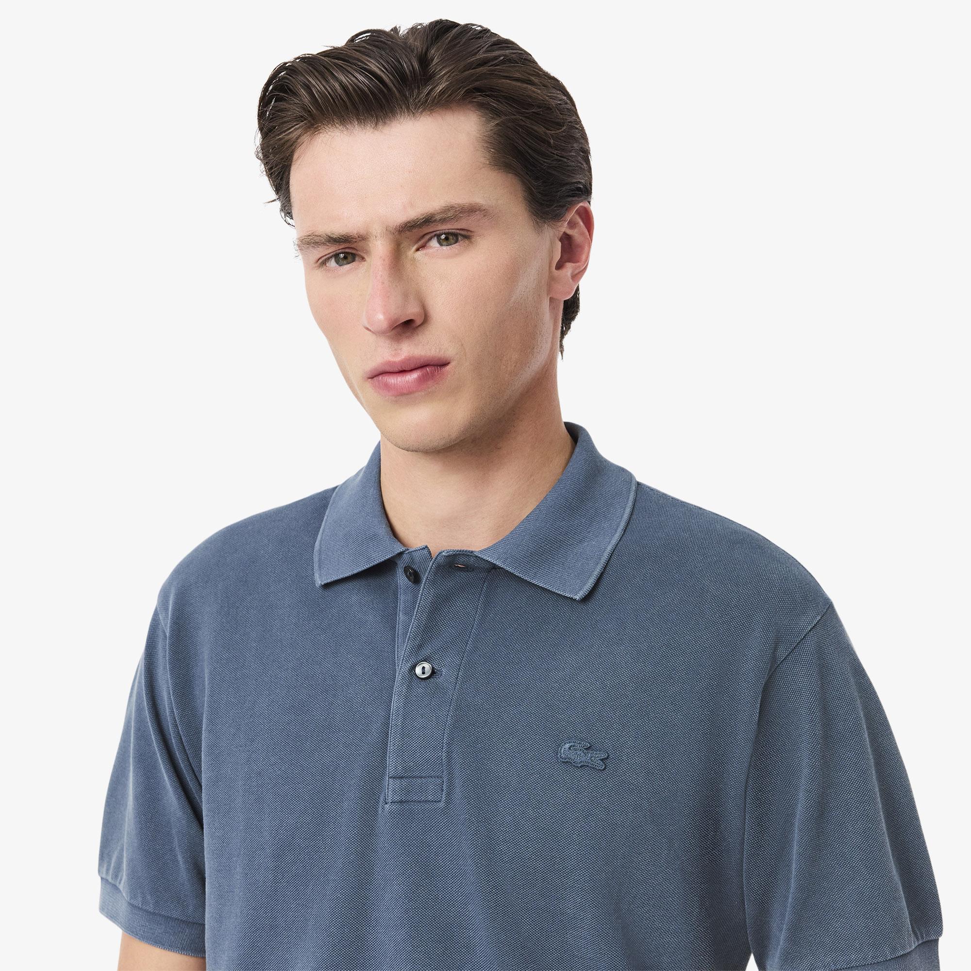 L.12.12 Erkek Classic Fit Mavi Polo