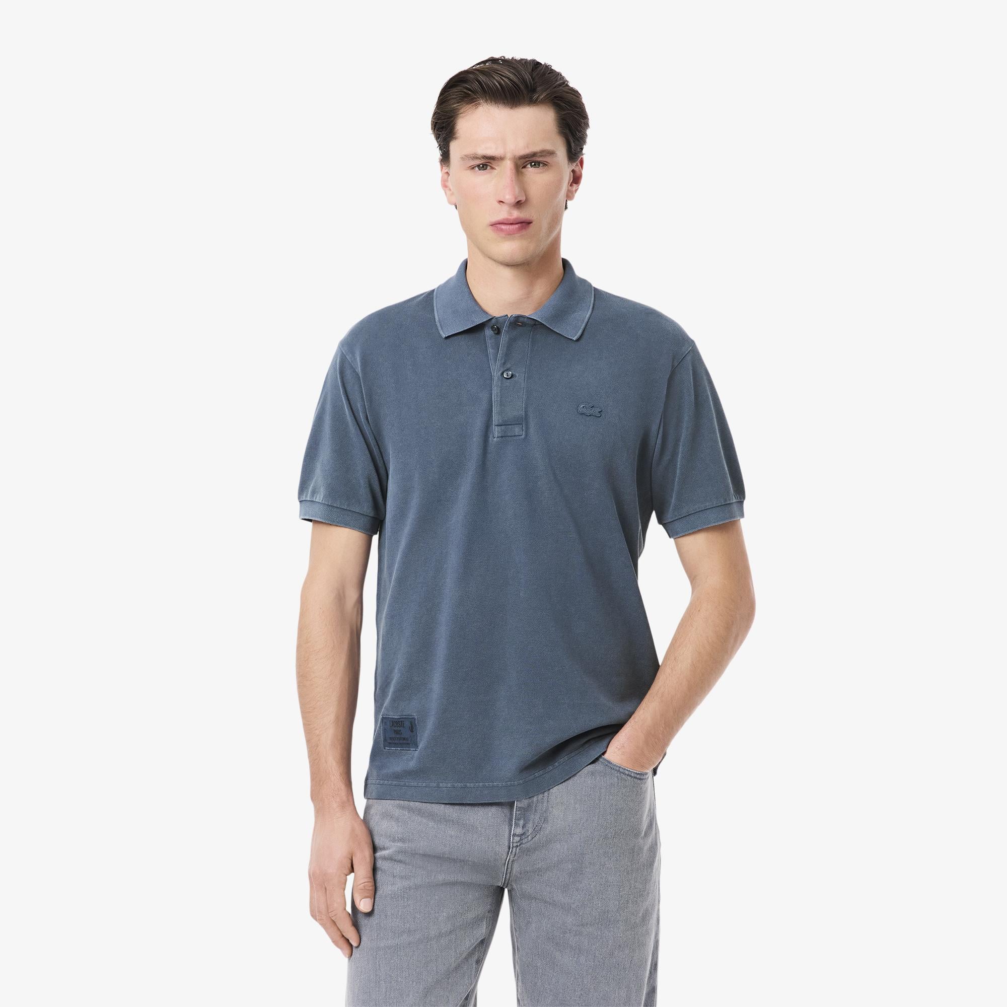 L.12.12 Erkek Classic Fit Mavi Polo