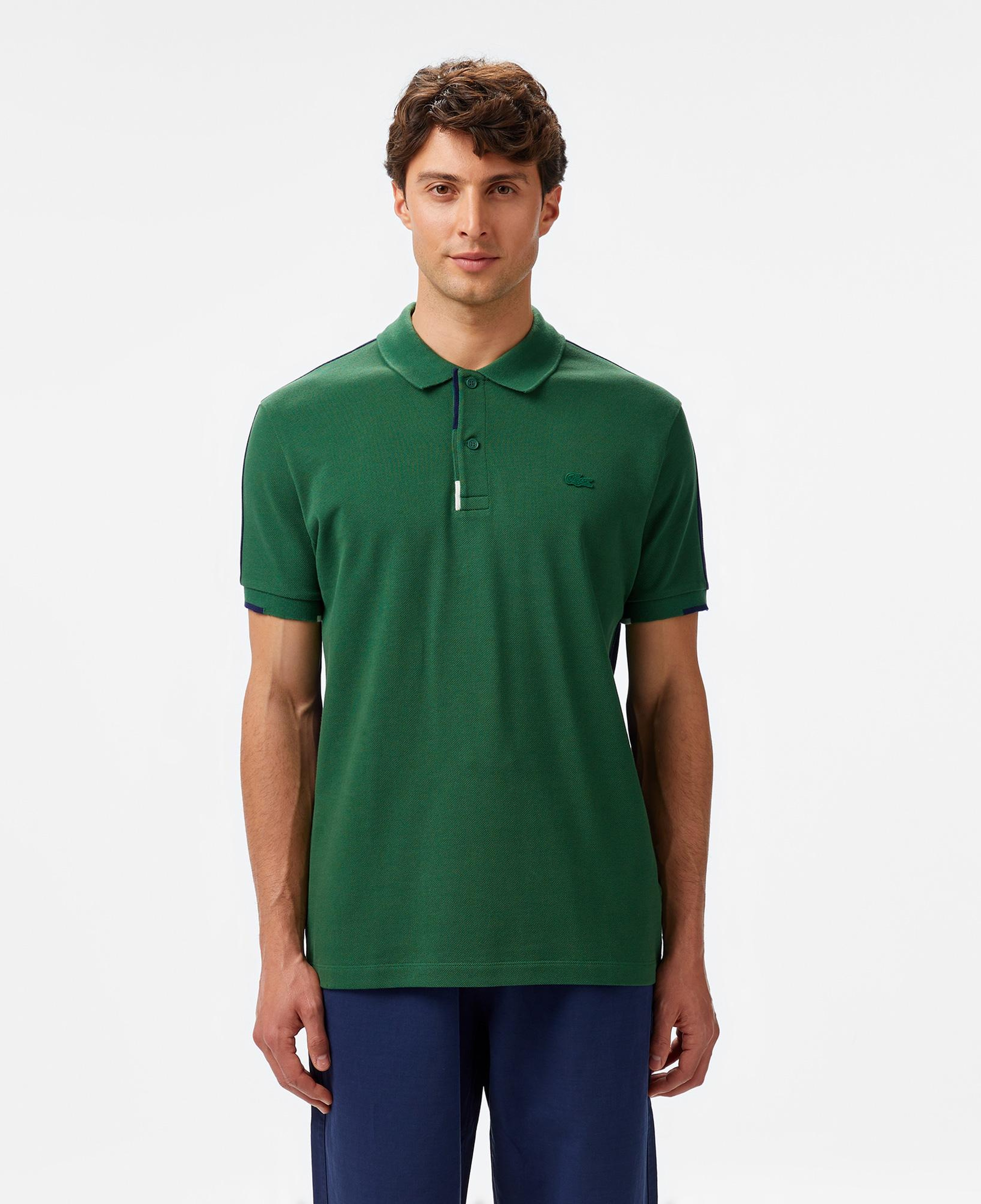 Erkek Regular Fit Renk Bloklu Yeşil Polo