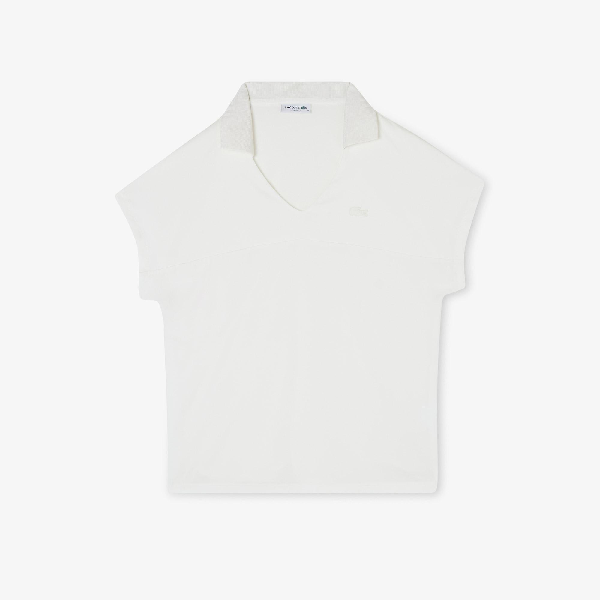 Kadın V Yaka Beyaz T-Shirt