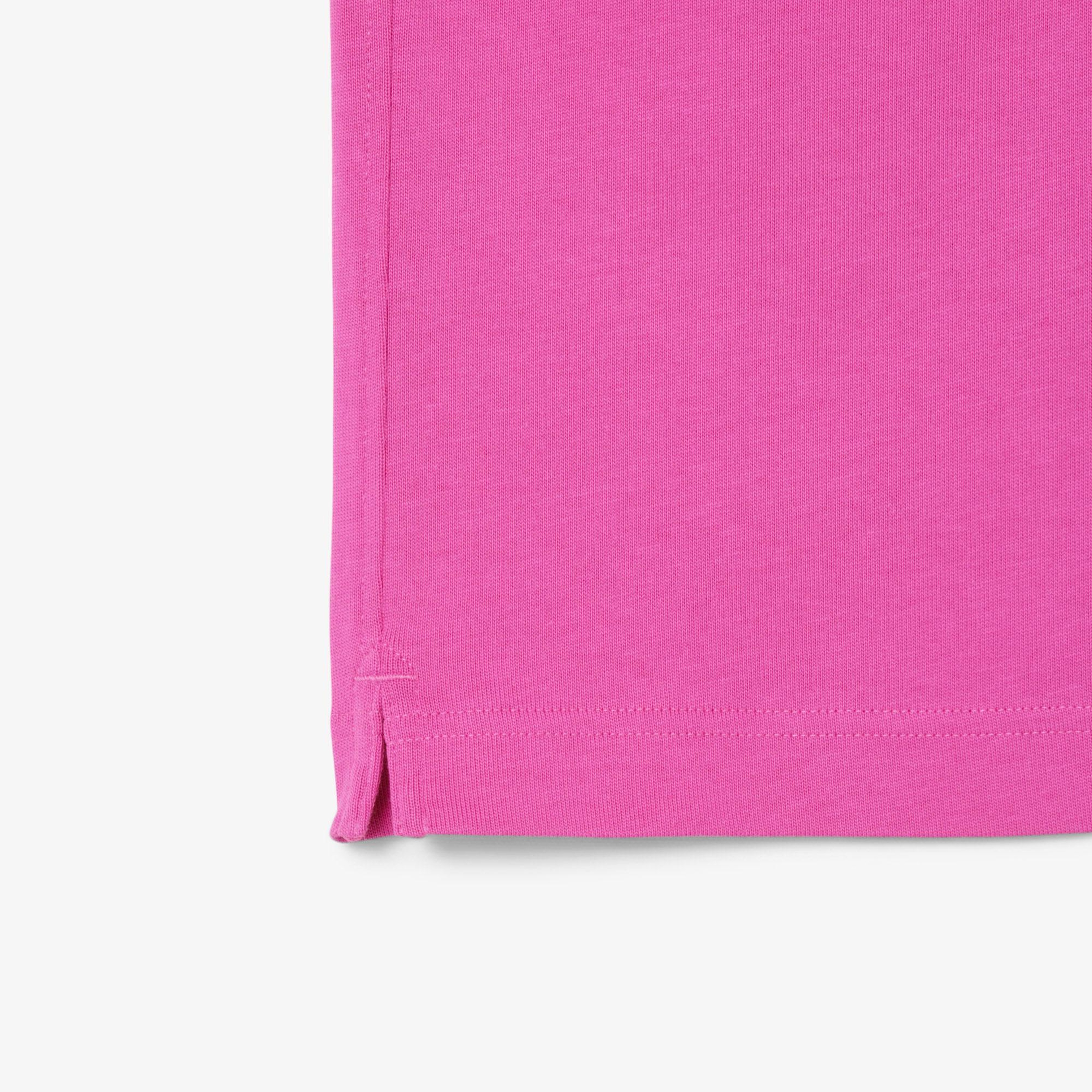 Erkek Classic Fit Uzun Kollu Polo Yaka Renk Bloklu Pembe Rugby Polo