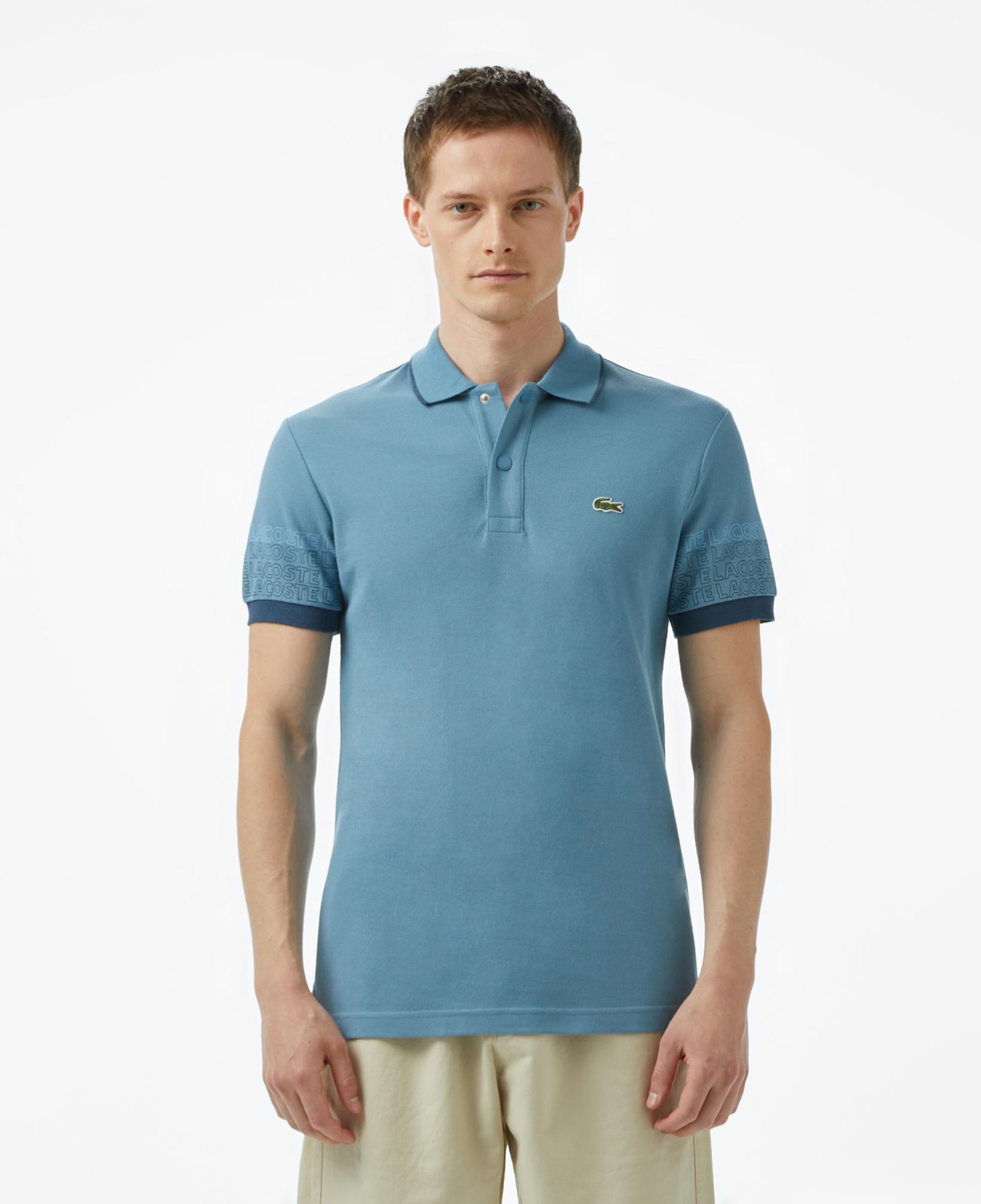 Loose Fit Erkek Baskılı Mavi Polo
