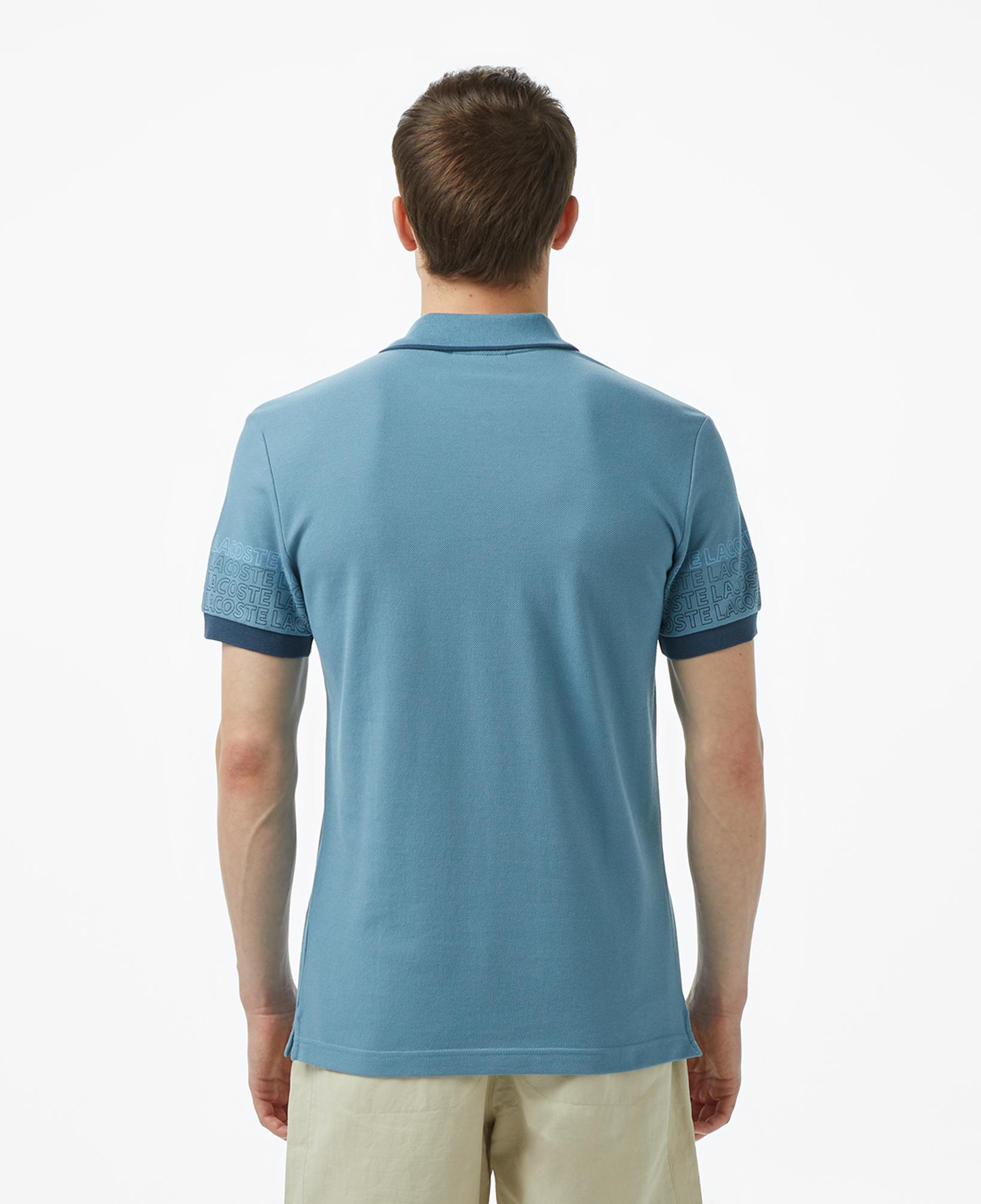 Loose Fit Erkek Baskılı Mavi Polo