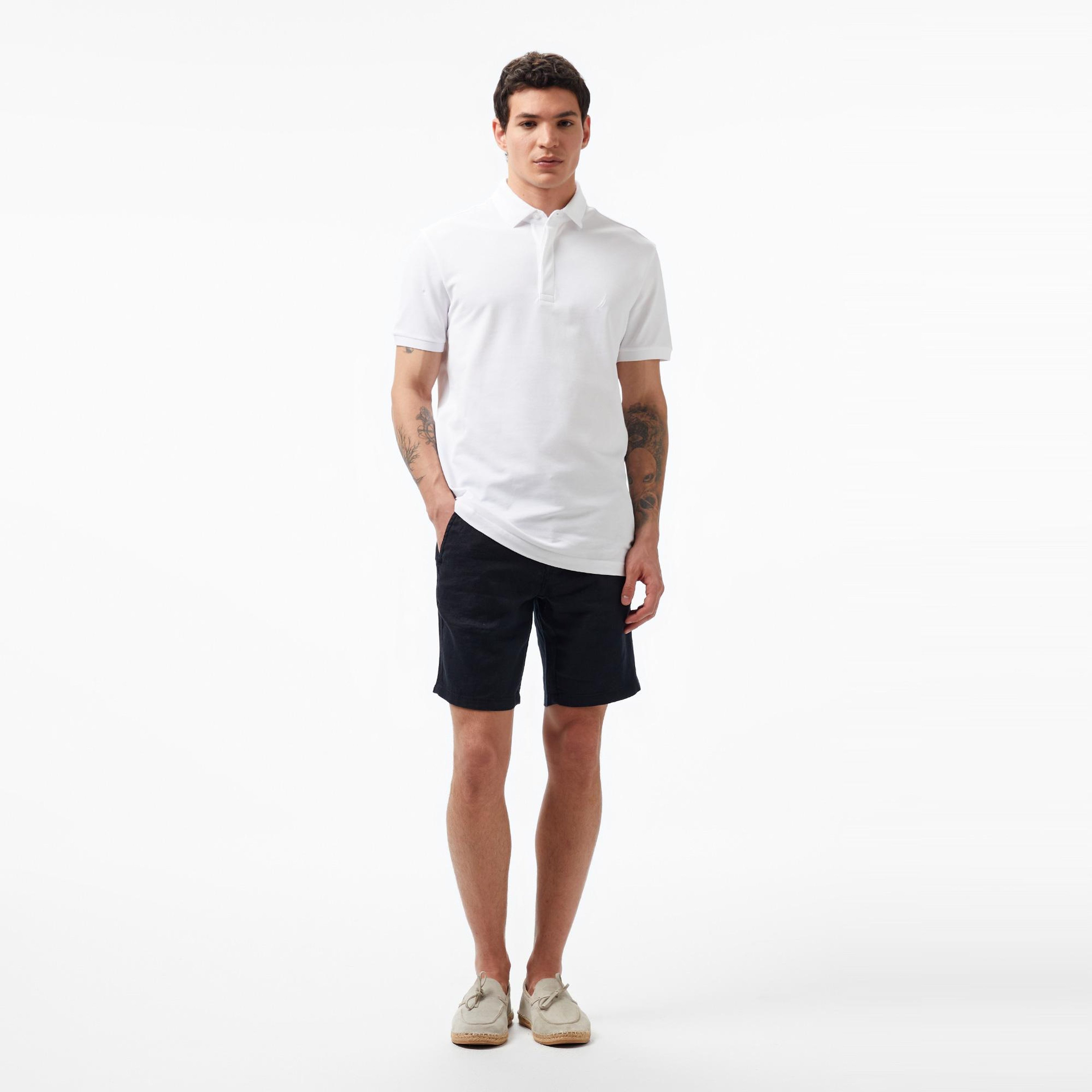 Nautica Erkek Siyah Slim Fit Keten Şort