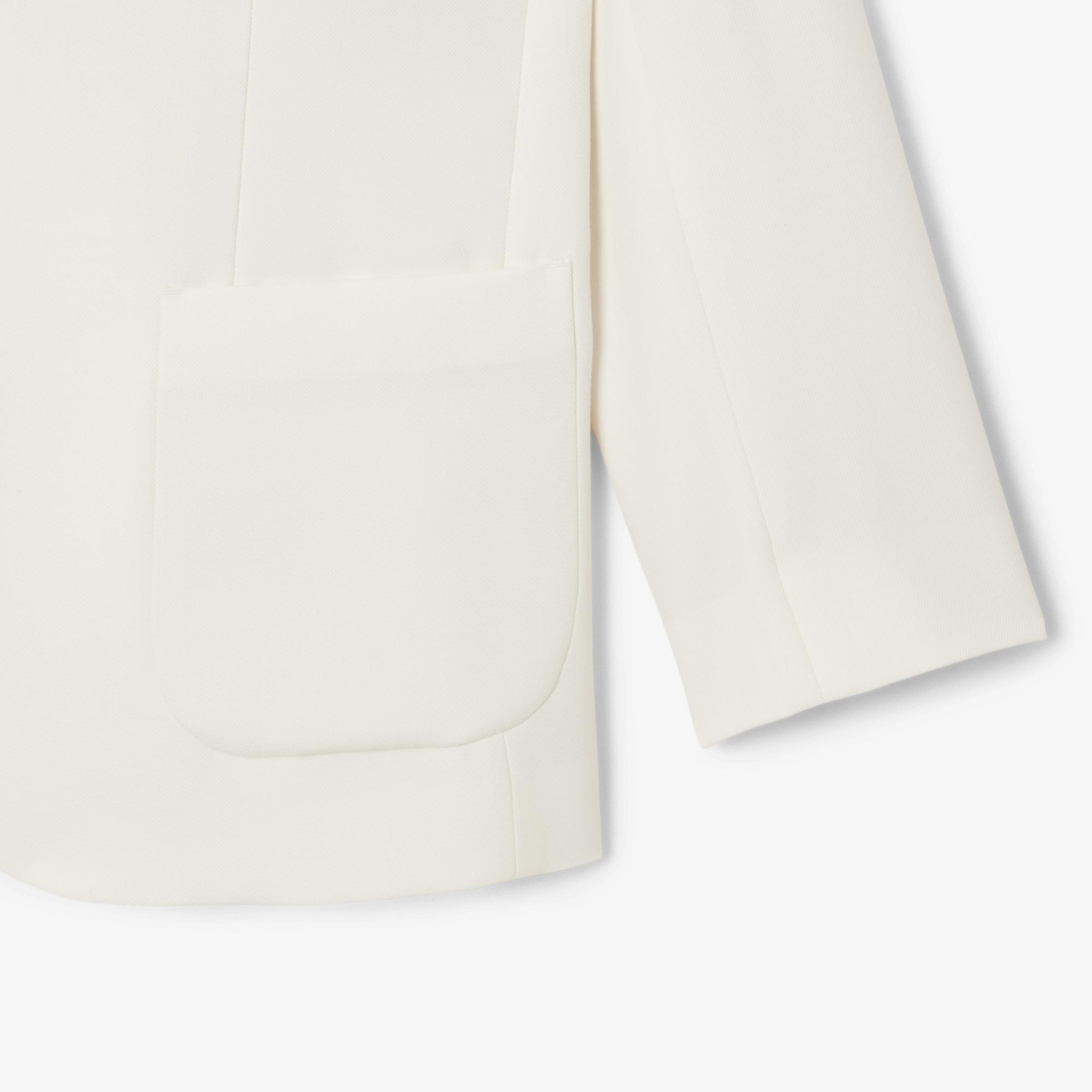 Lacoste Kadın Relaxed Fit Krem Yün Karışımlı Blazer
