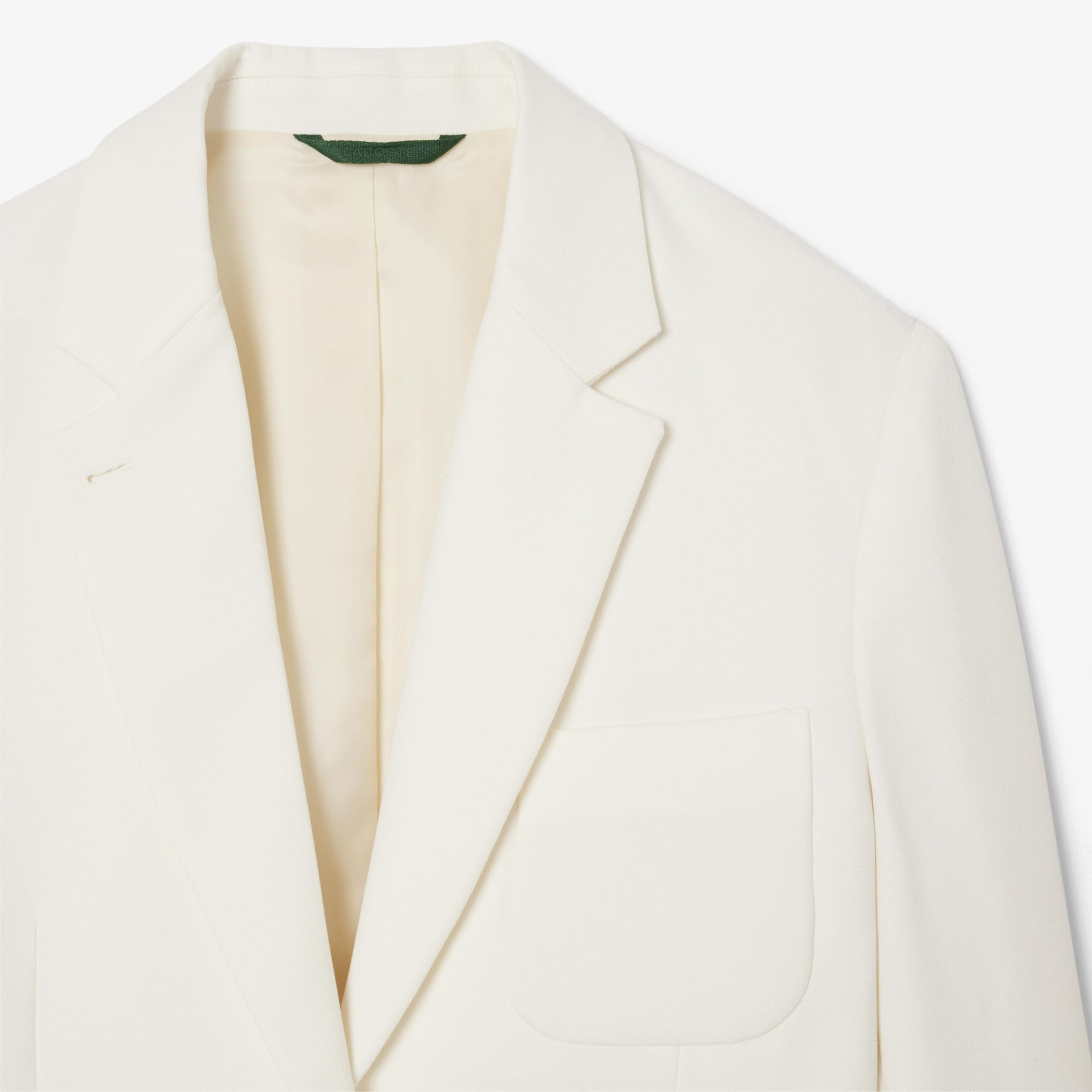 Lacoste Kadın Relaxed Fit Krem Yün Karışımlı Blazer