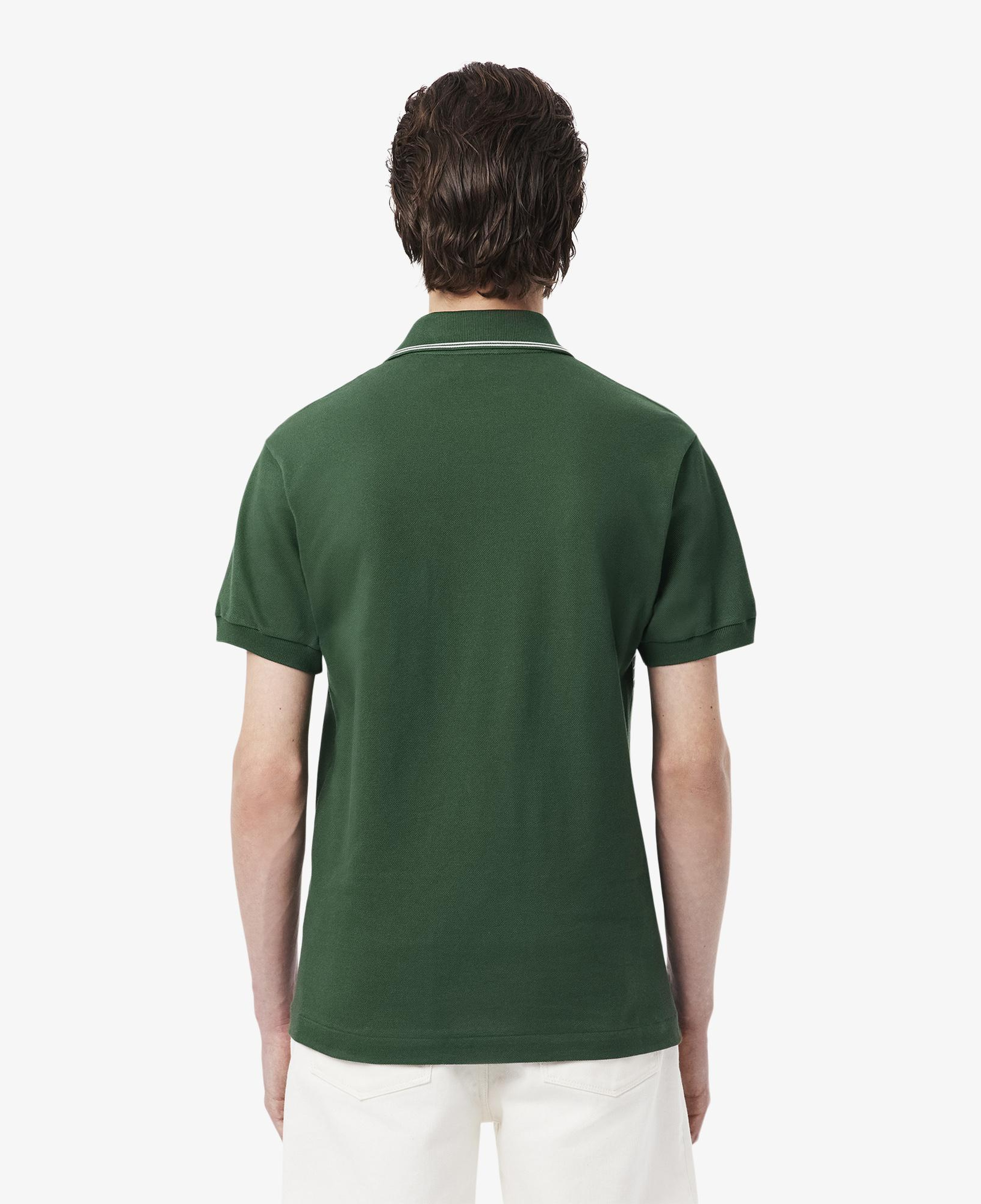 Erkek Classic Fit Çizgili Yeşil Polo