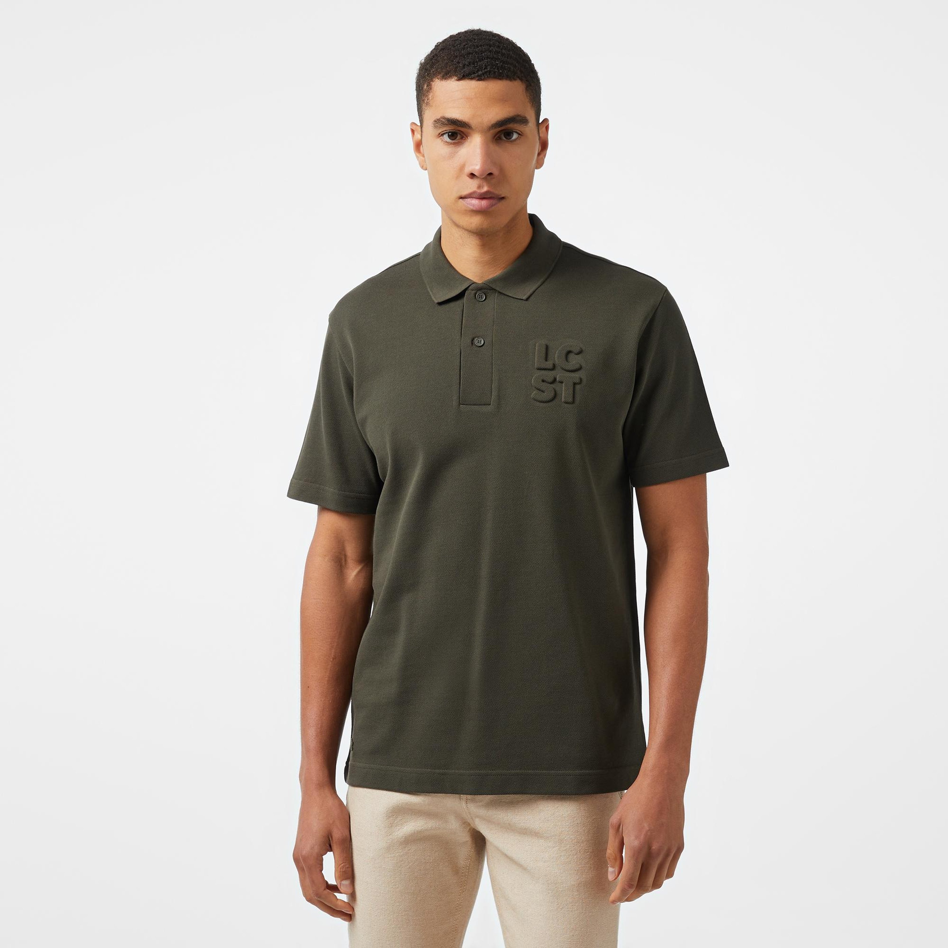 Erkek Relaxed Fit Haki Polo