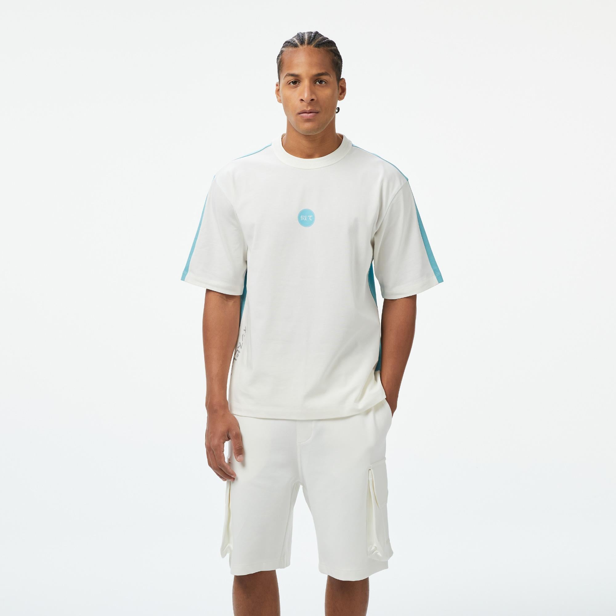 UNITED4 Erkek Mavi/Beyaz T-Shirt