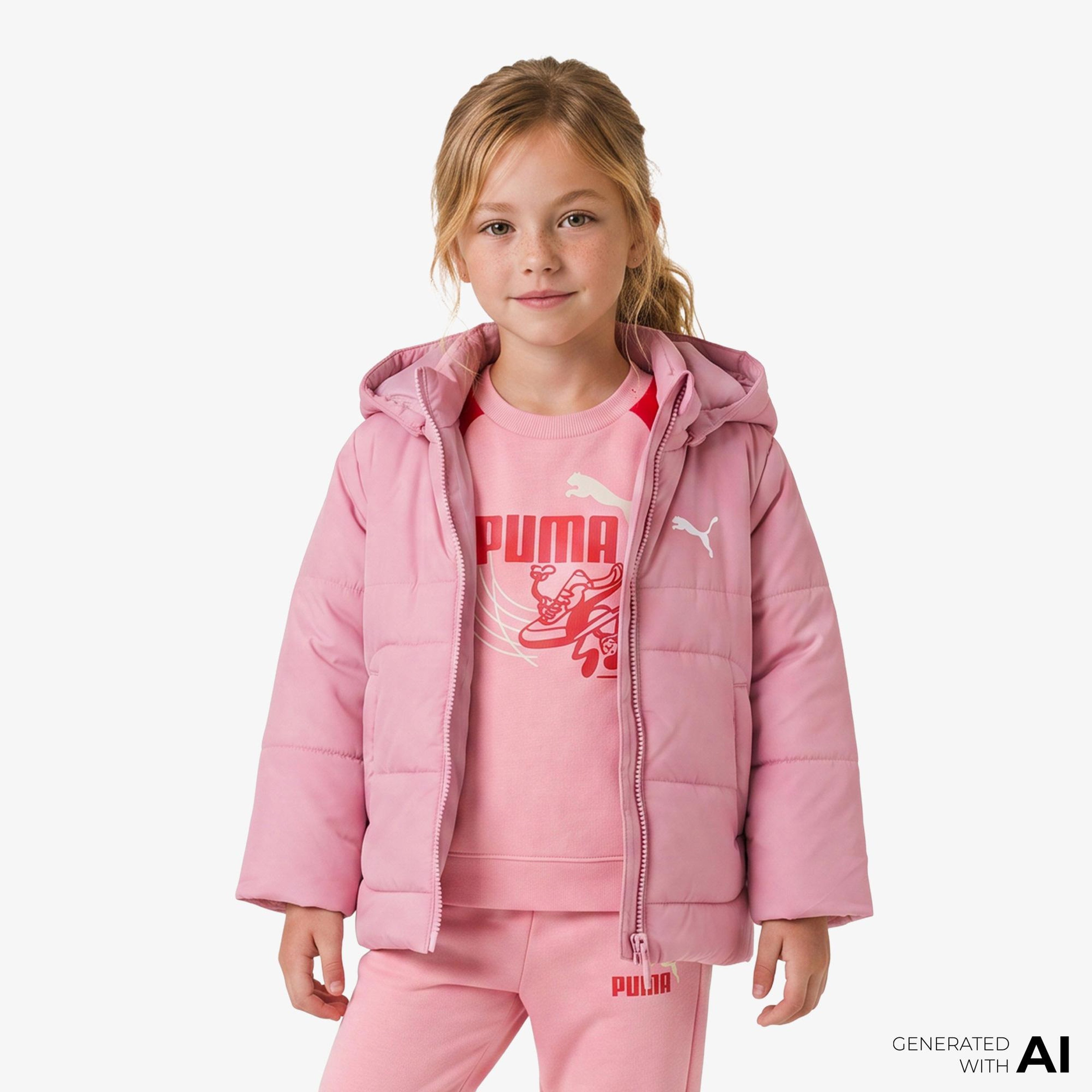 Puma Minicat Hooded Bebek Pembe Ceket
