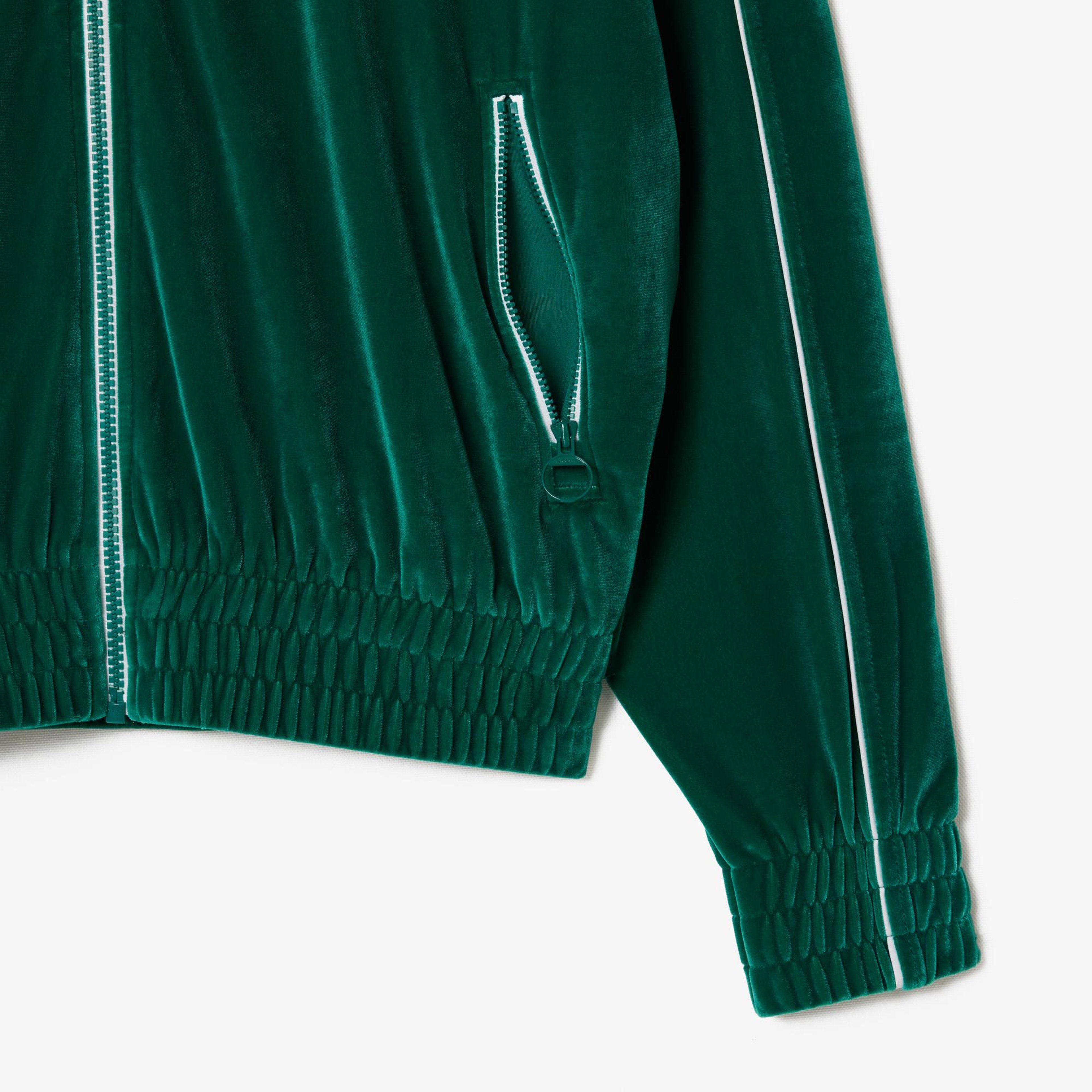 Kadın Oversize Fit Bisiklet Yaka Koyu Yeşil Sweatshirt