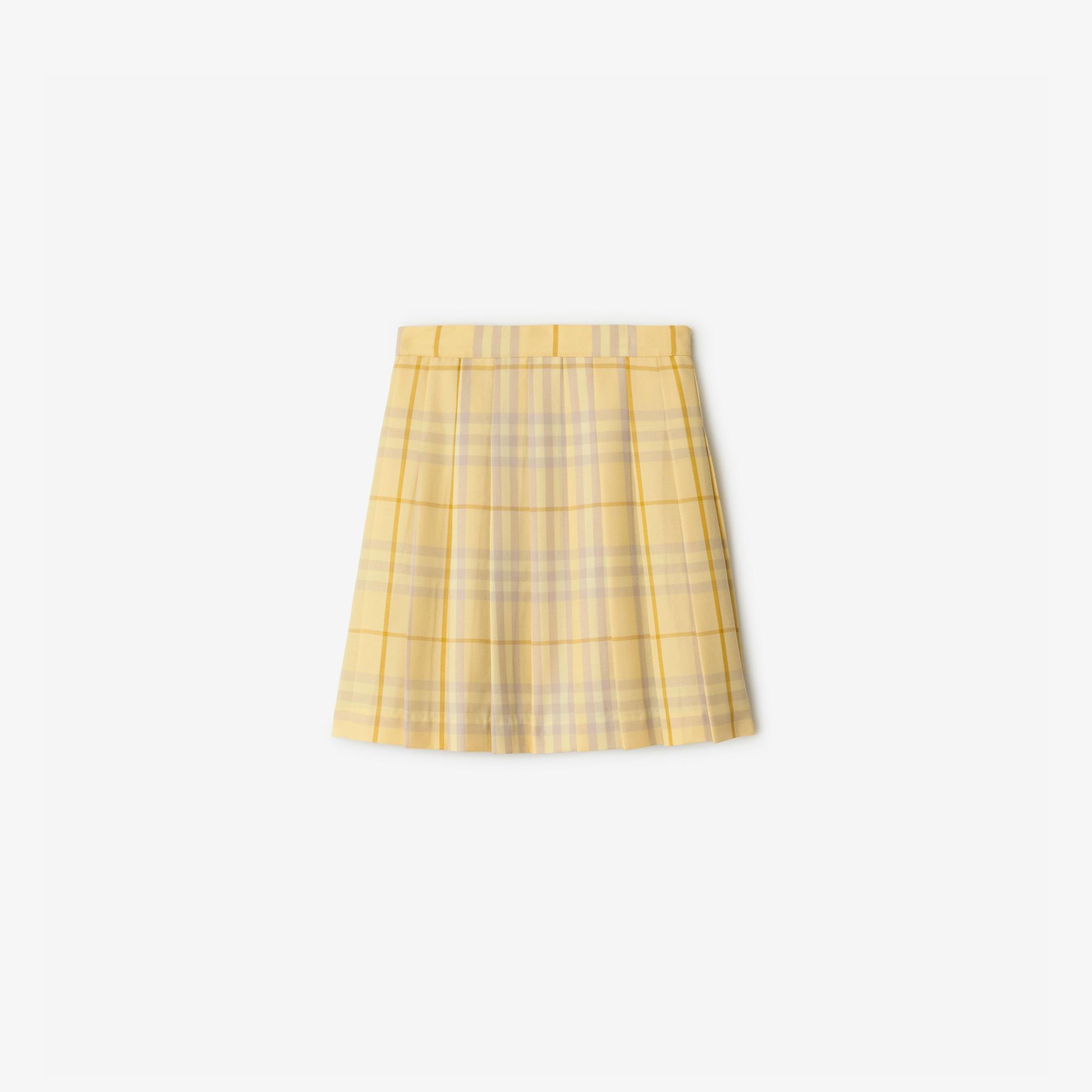 Burberry Estelle Check Wool Kilt Çocuk Sarı Etek