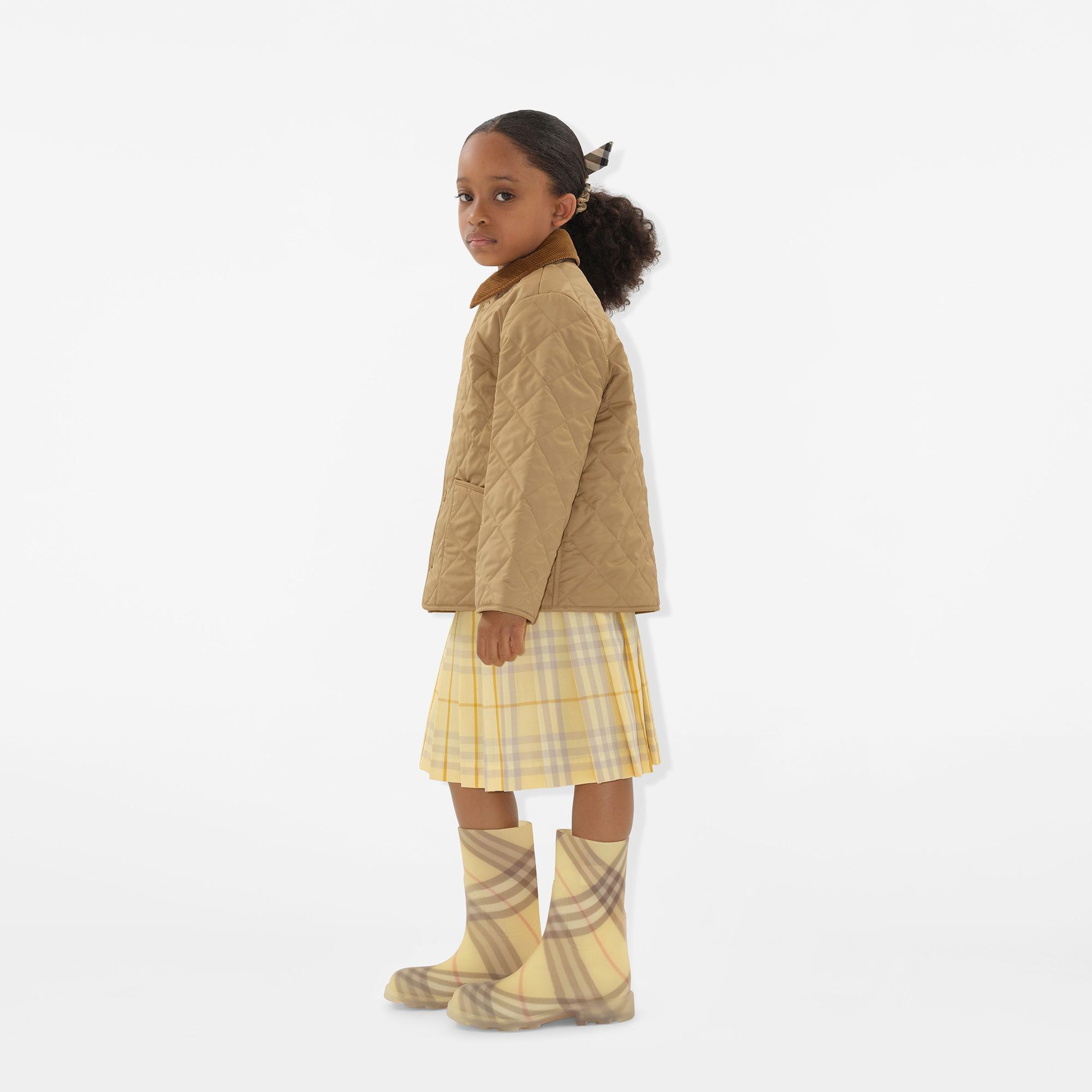 Burberry Estelle Check Wool Kilt Çocuk Sarı Etek