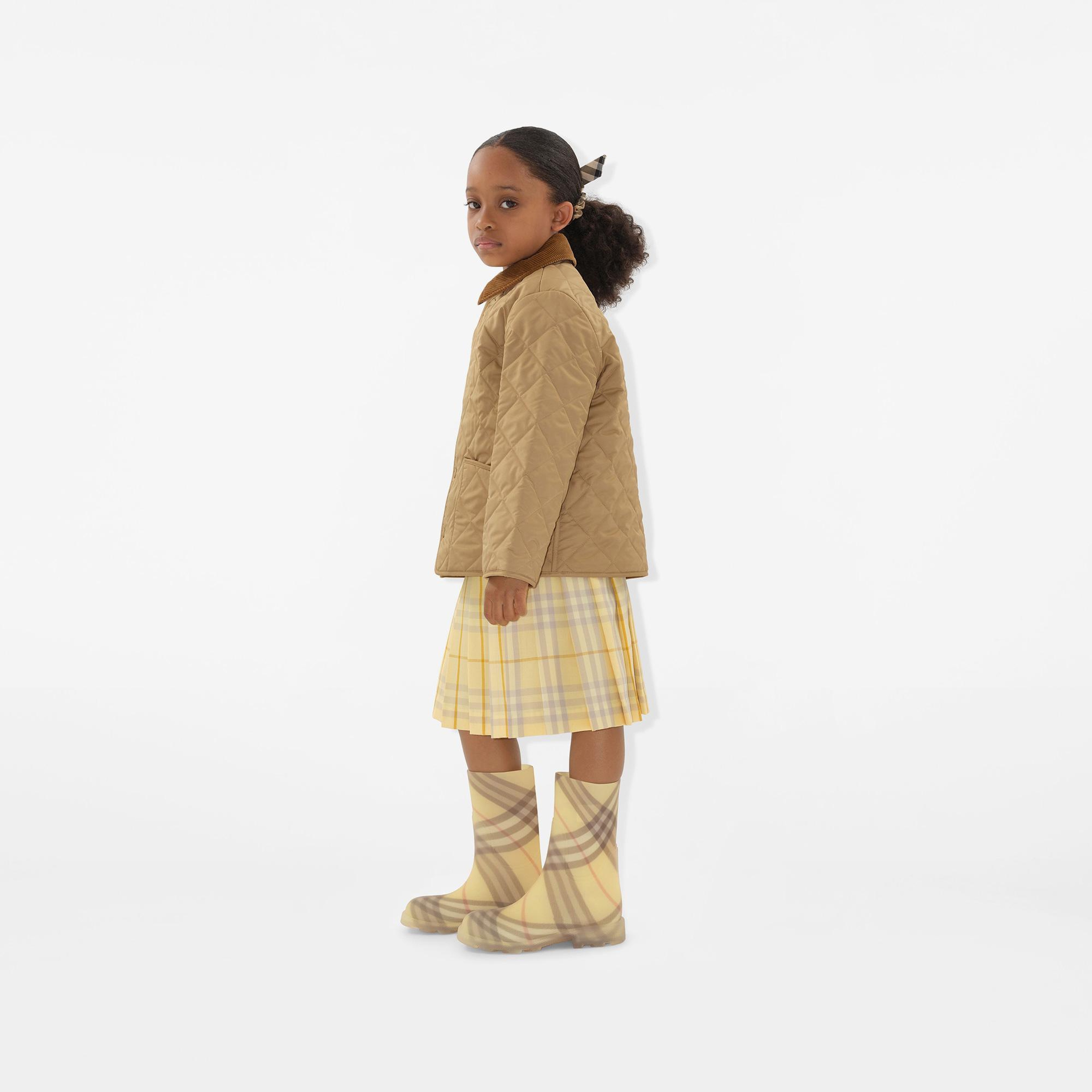 Burberry Estelle Check Wool Kilt Çocuk Sarı Etek