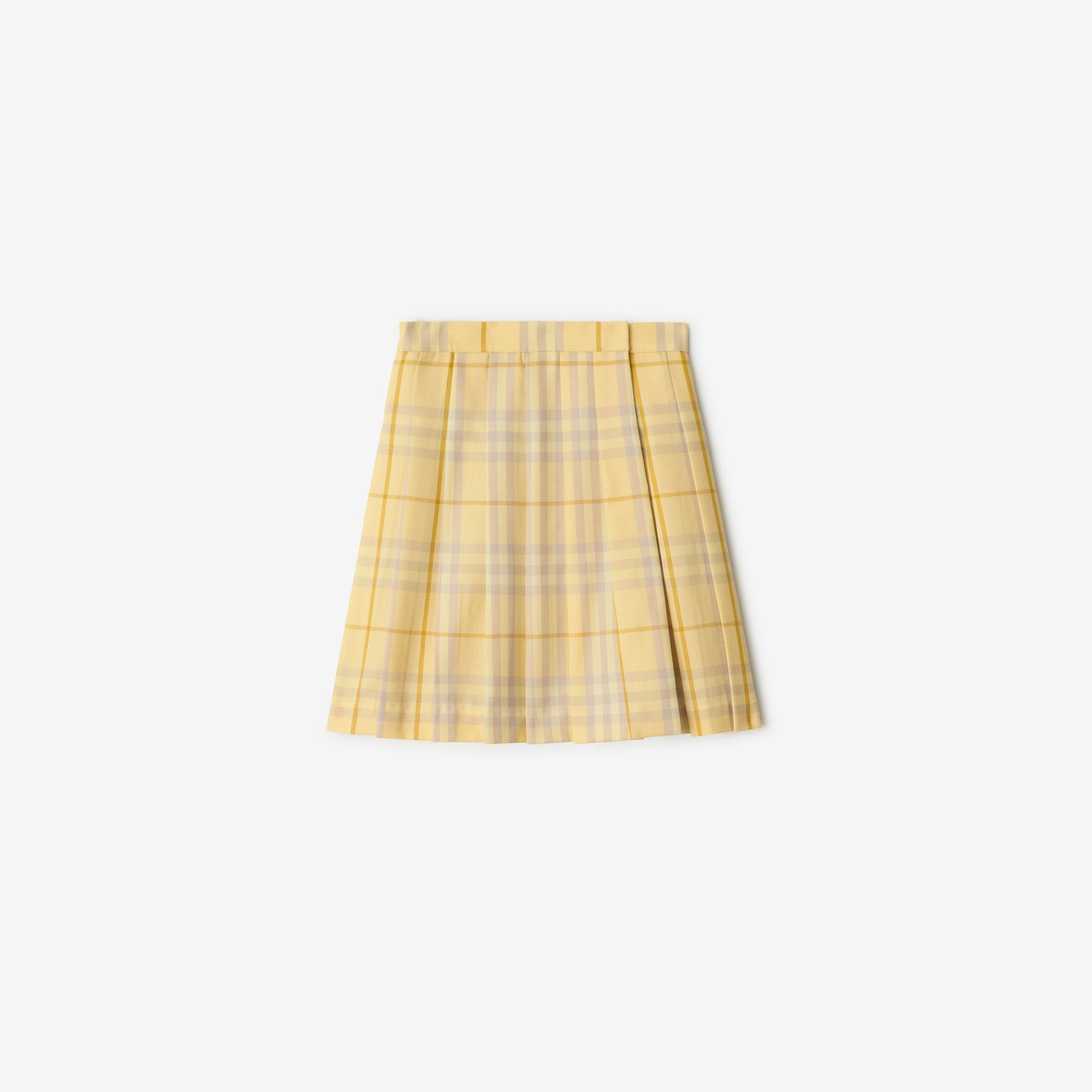 Burberry Estelle Check Wool Kilt Çocuk Sarı Etek
