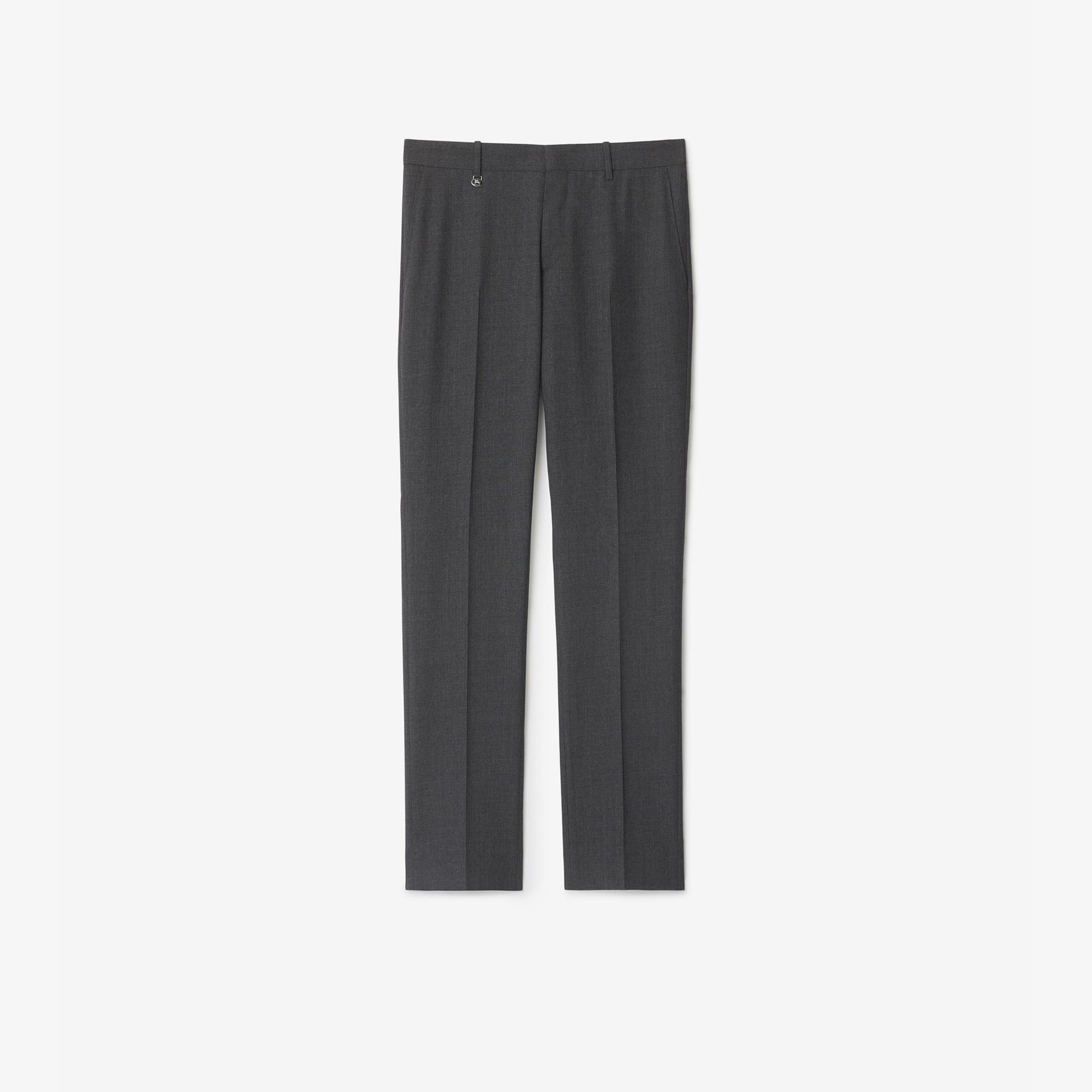 Burberry Erkek Gri Yün Pantolon