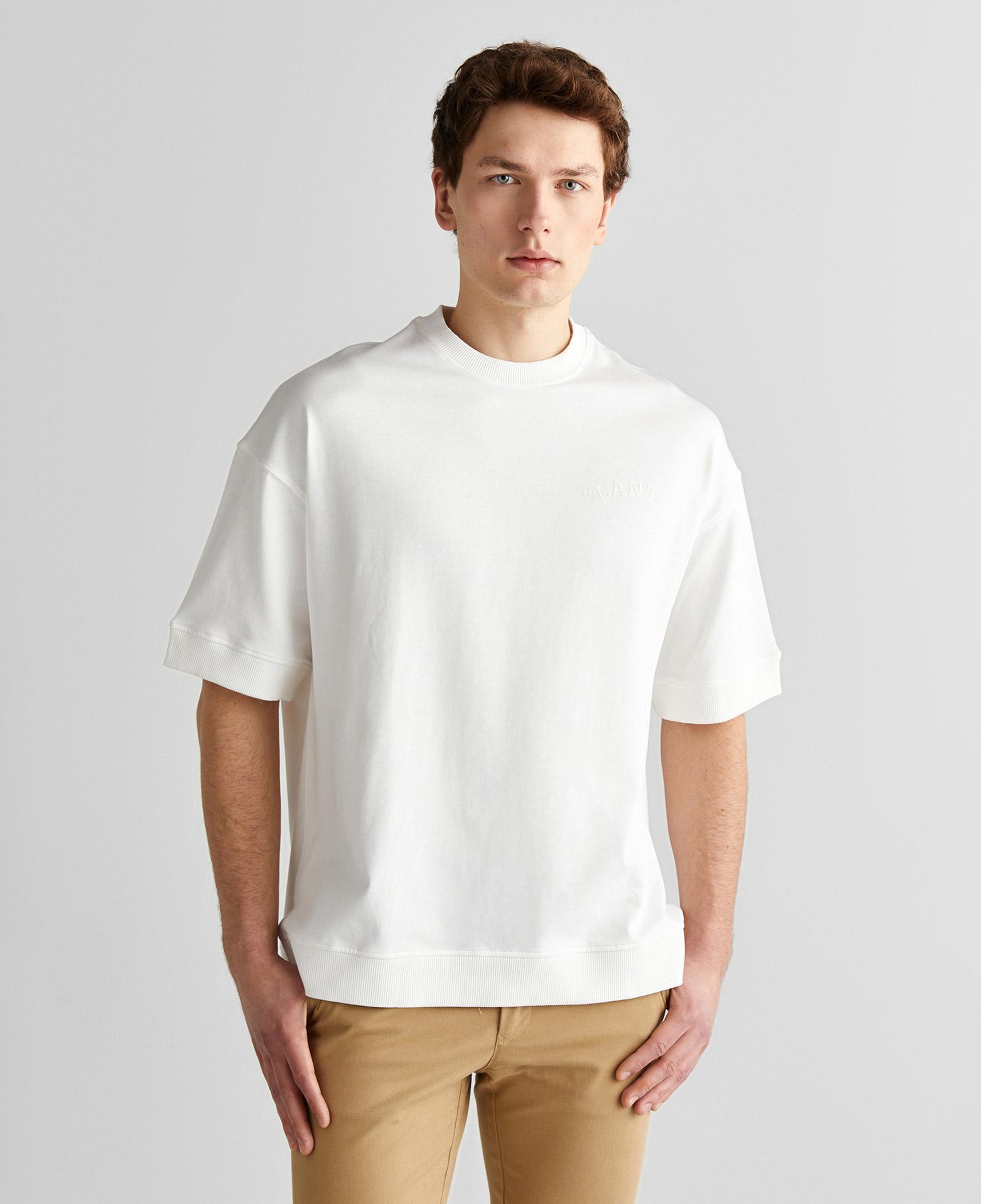 GANT Erkek Krem Orijinal Fit Bisiklet Yaka Logolu T-Shirt
