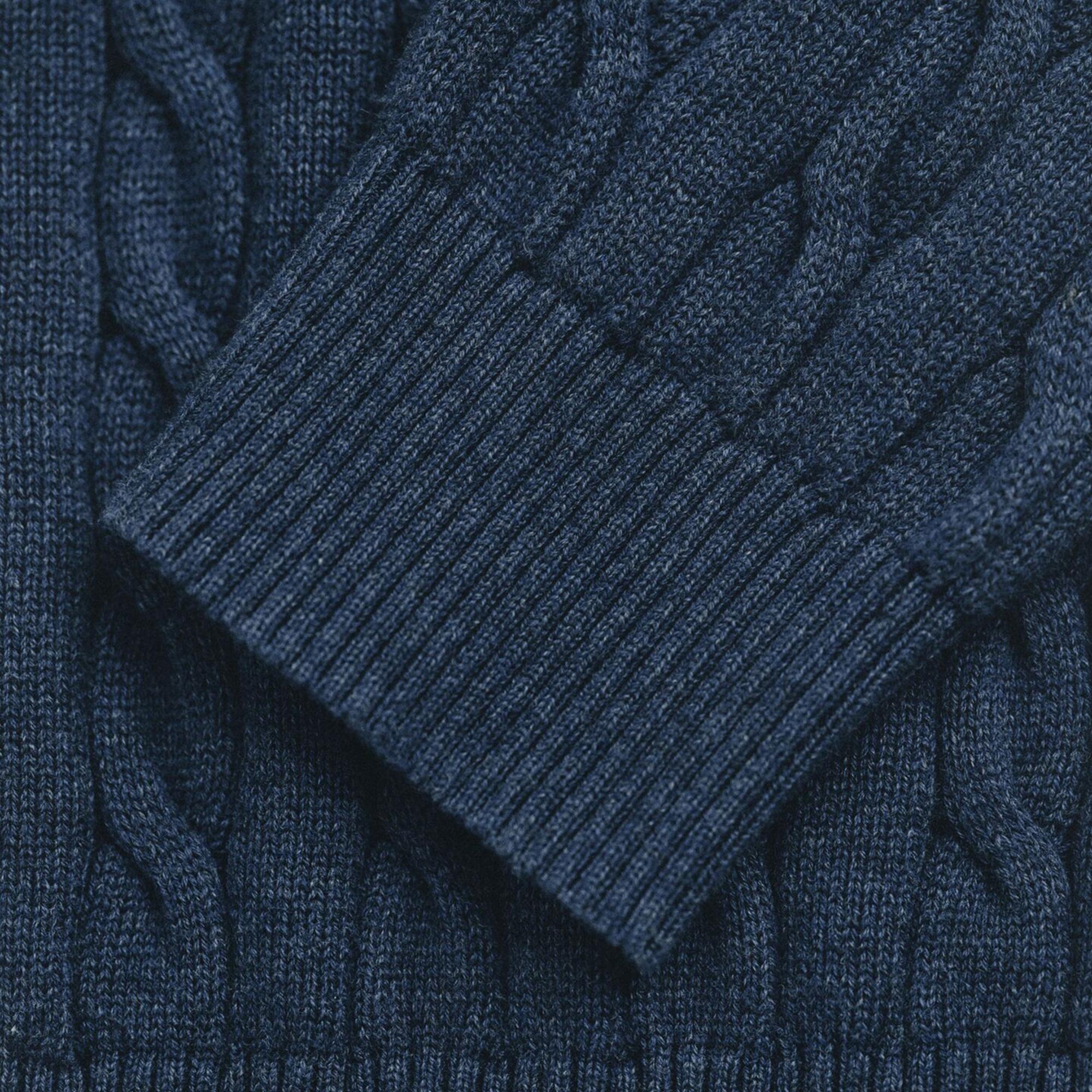 GANT Erkek Lacivert Regular Fit Bisiklet Yaka Örgü Kazak