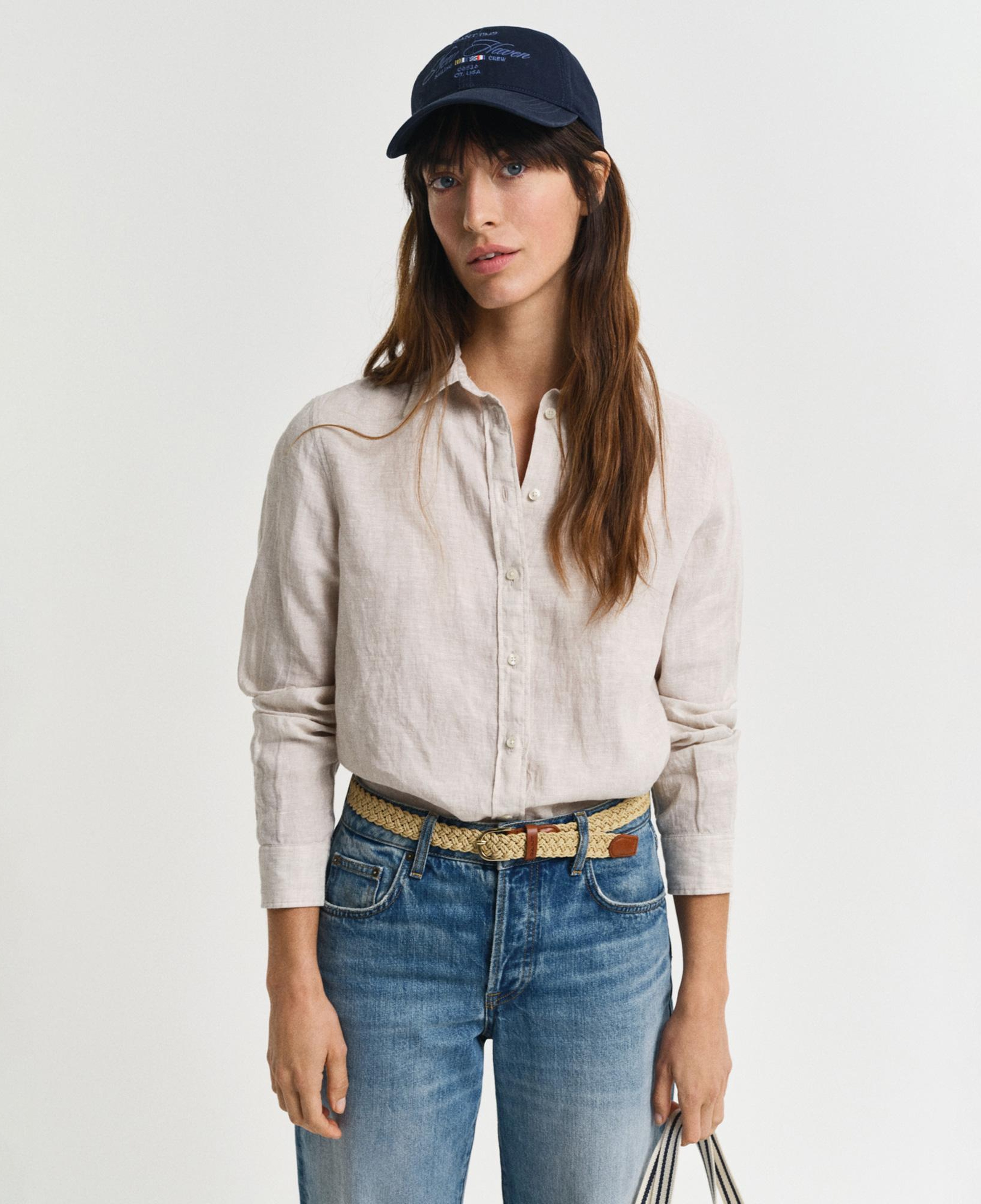 GANT Kadın Bej Regular Fit Klasik Yaka Gömlek