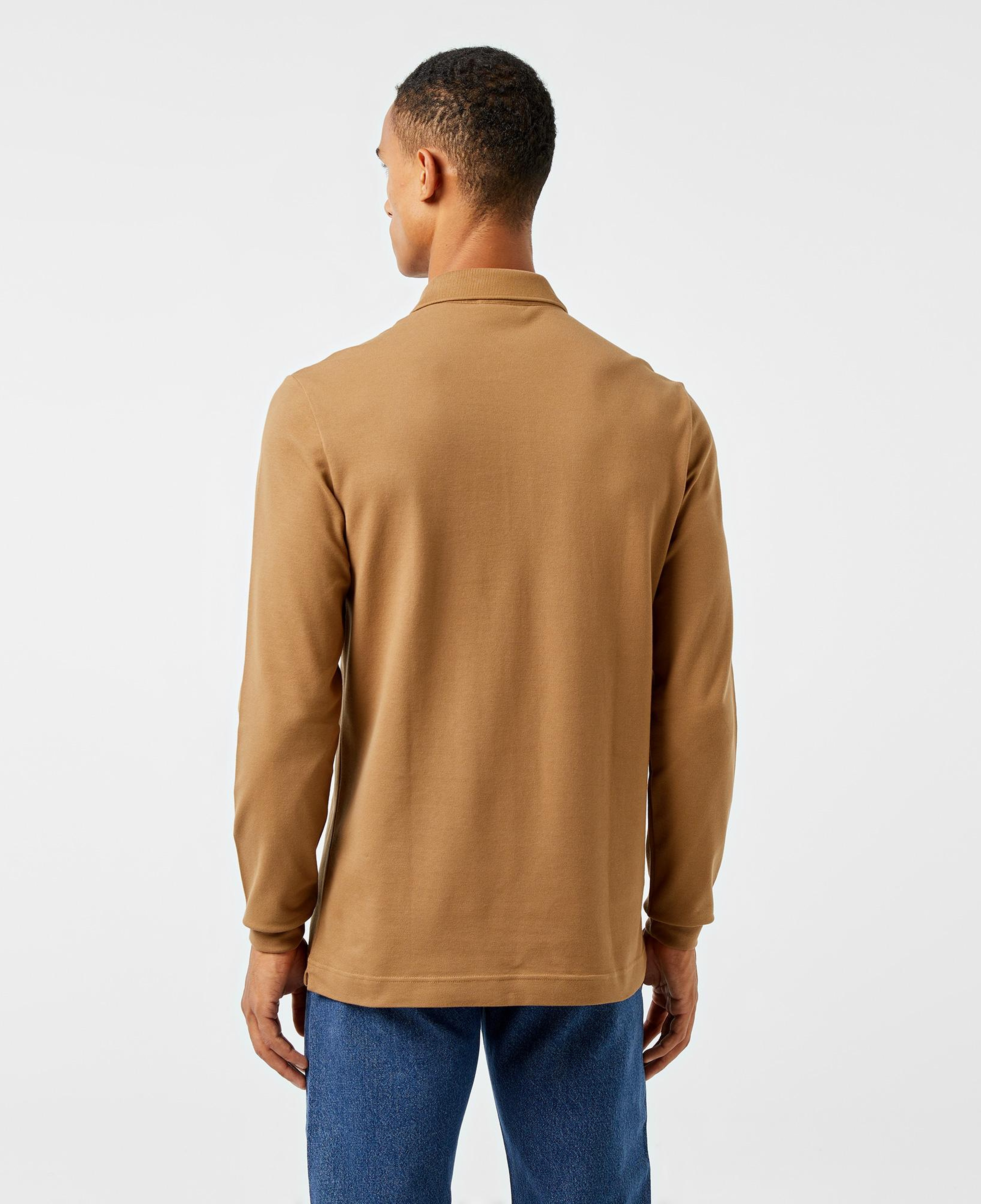 Erkek Regular Fit Uzun Kollu Kahverengi Paris Polo