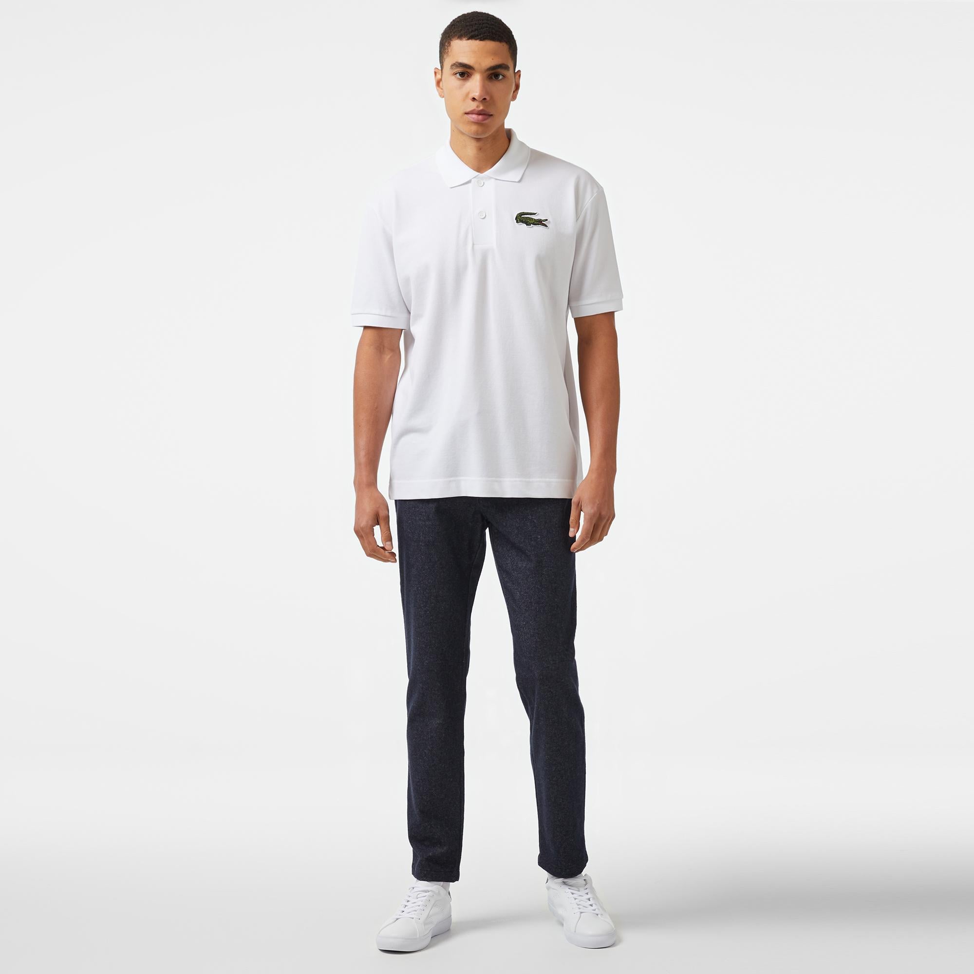 Erkek Tapered Fit Chino Lacivert Yün Karışımlı Pantolon