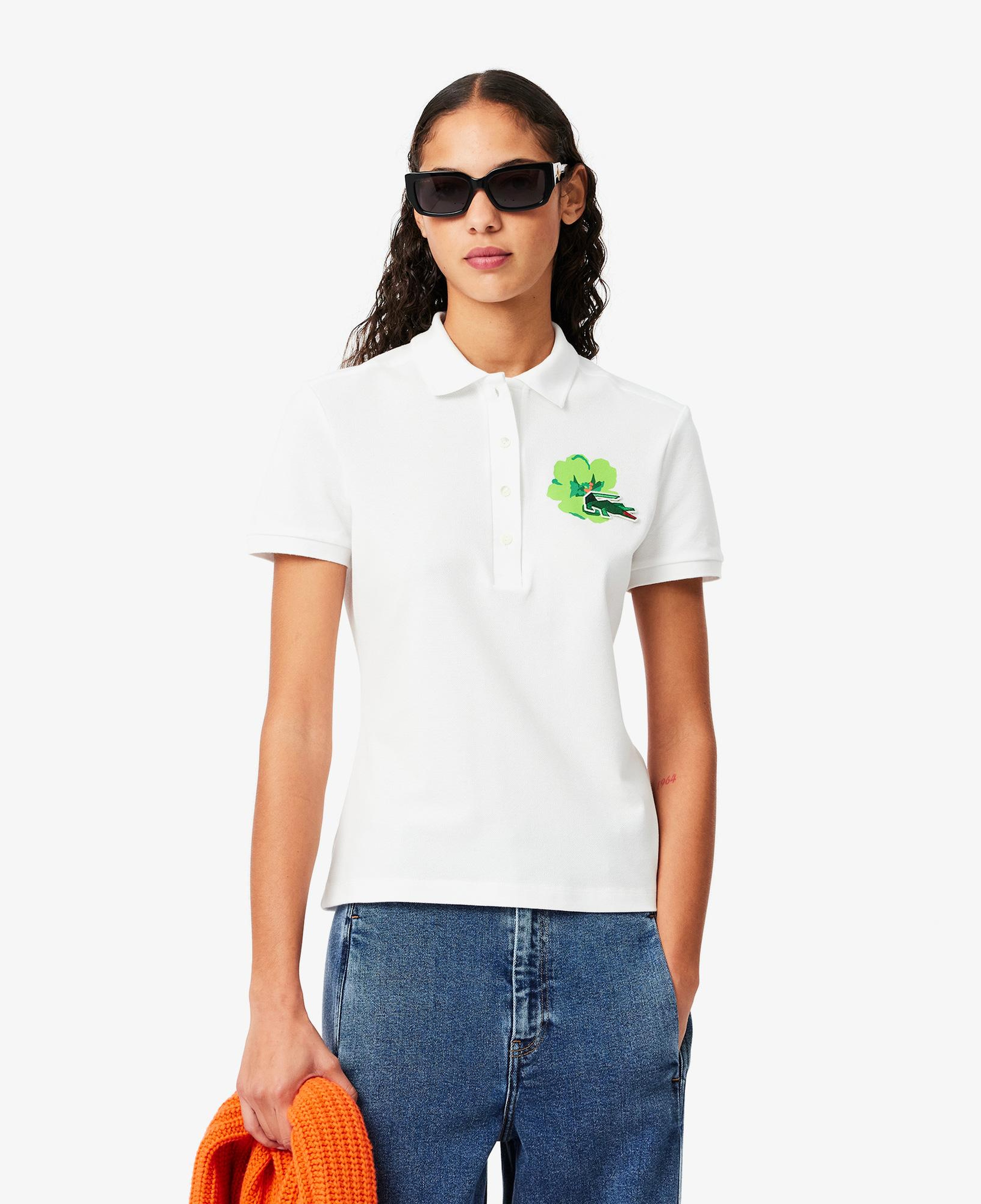 Lacoste Kadın Slim Fit Beyaz Polo