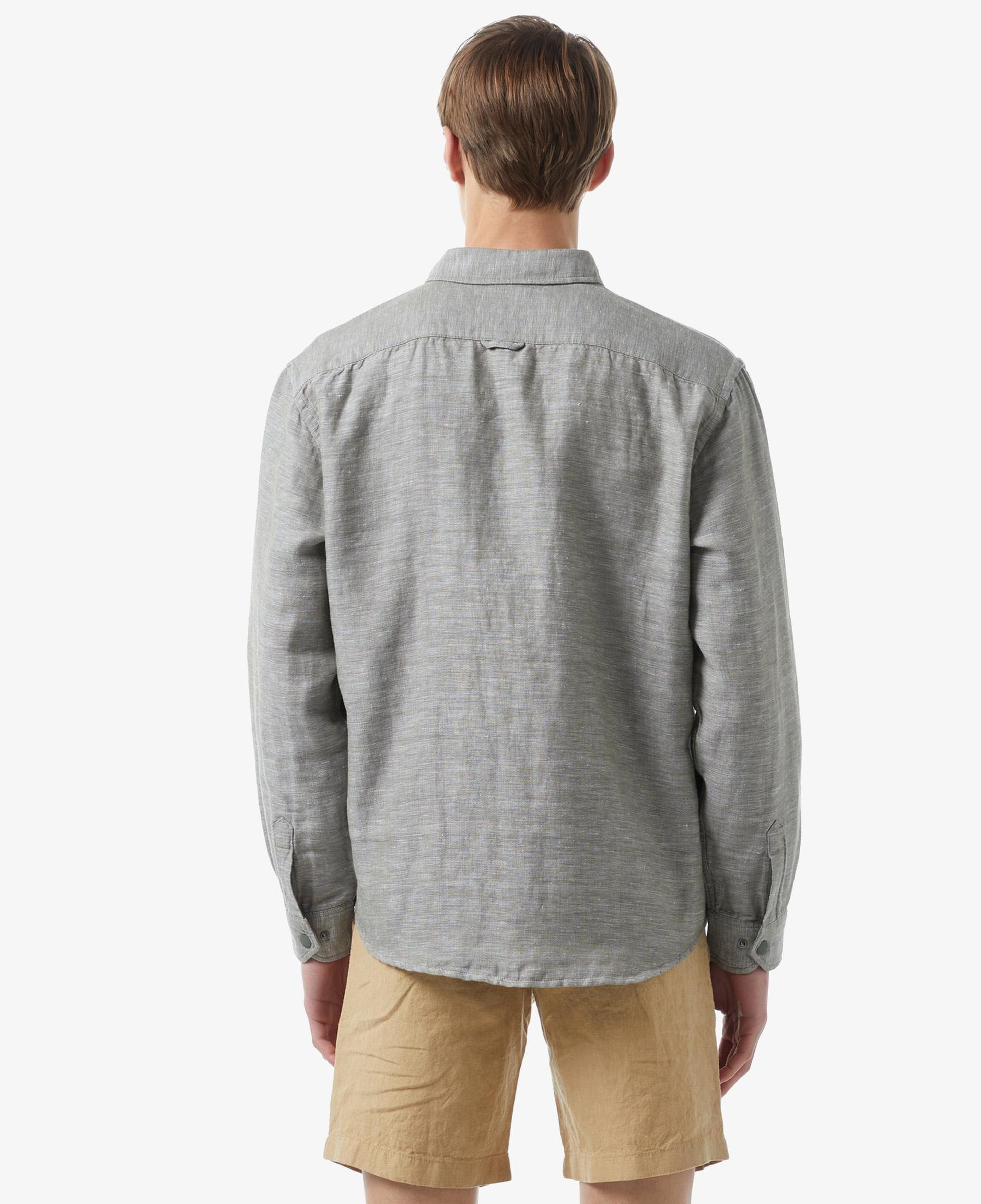 Lacoste Erkek Relaxed Fit Yeşil Keten Karışımlı Gömlek