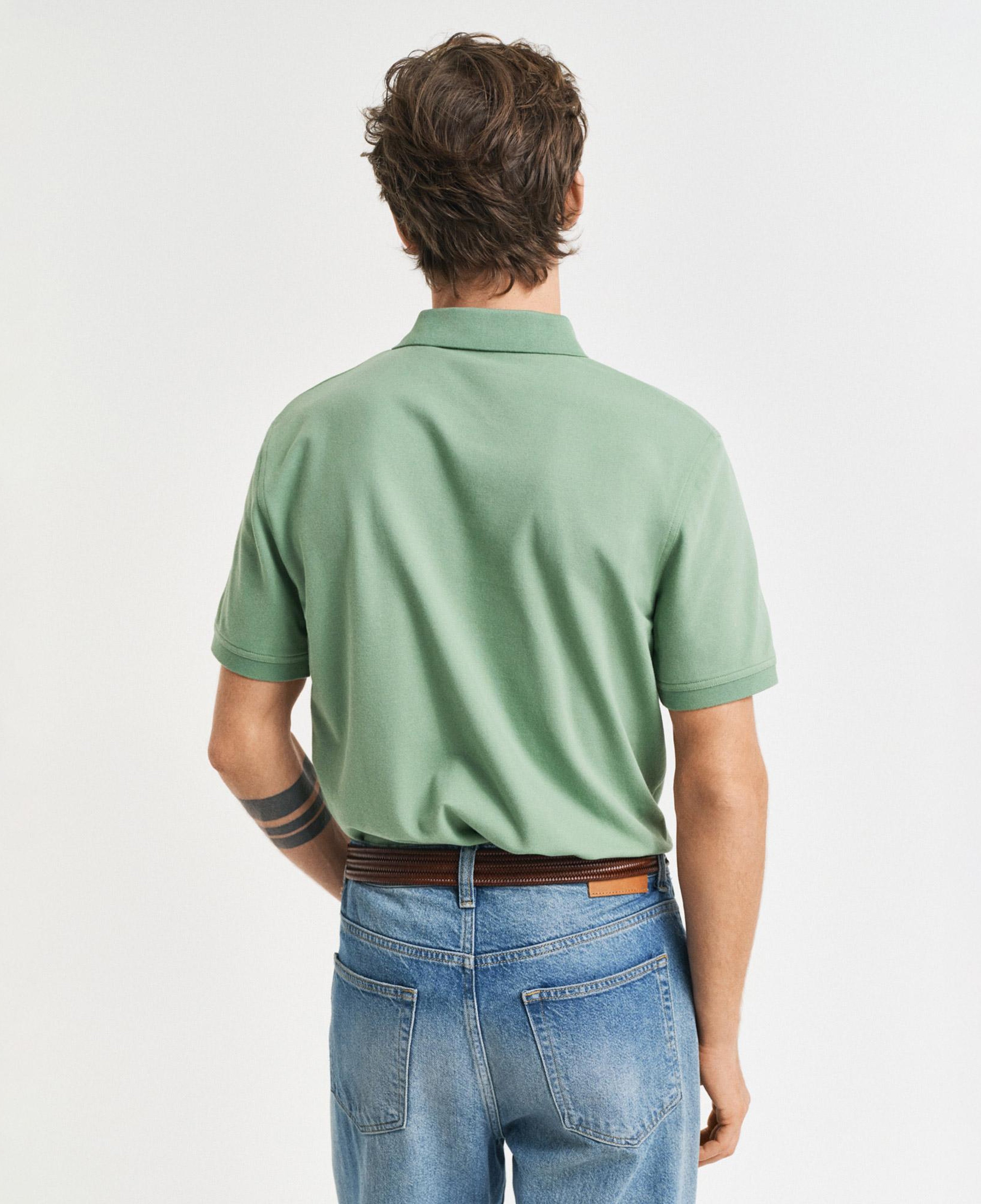 GANT Erkek Yeşil Regular Fit Polo Yaka T-Shirt
